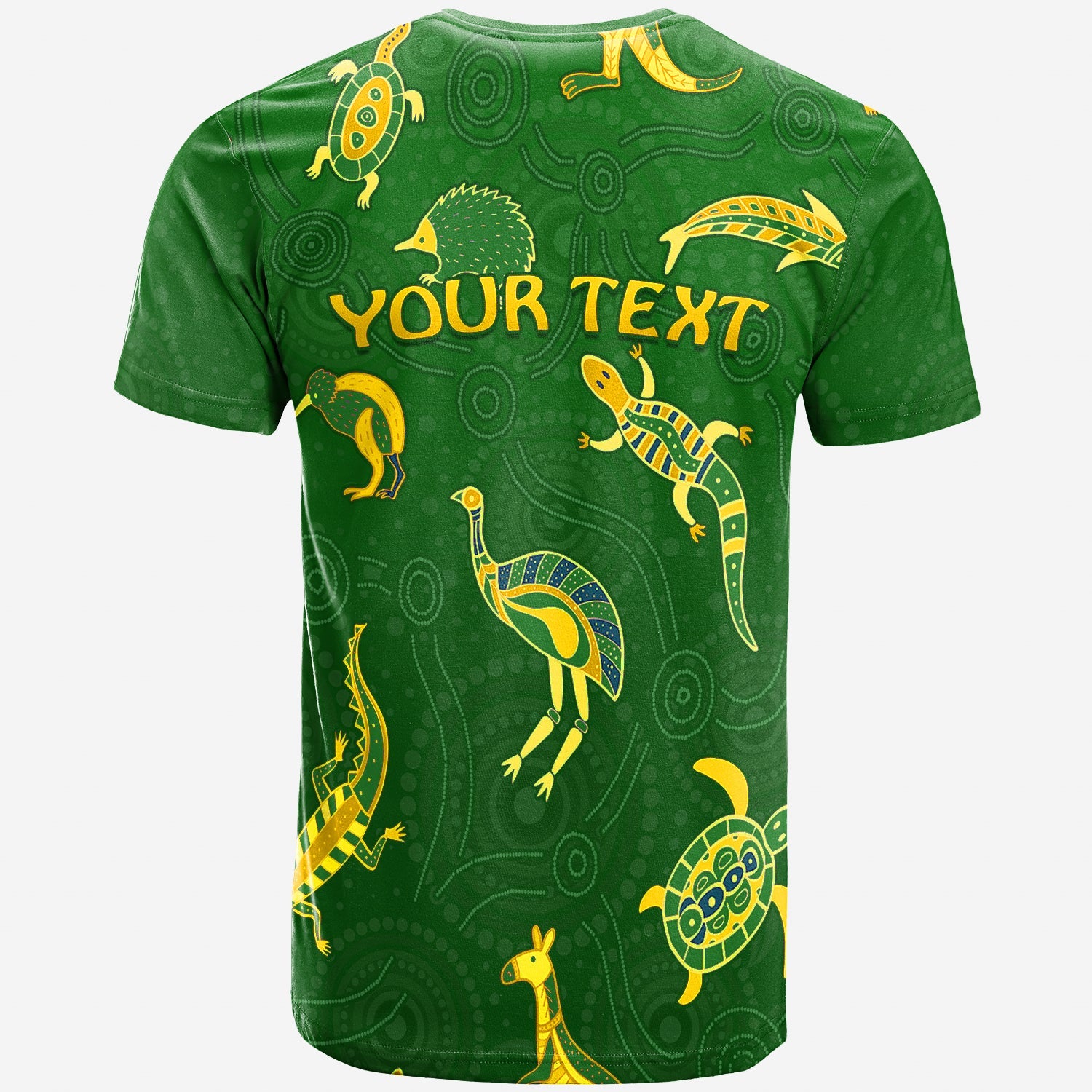 custom-personalised-aboriginal-art-t-shirt-animals-australia-version-green