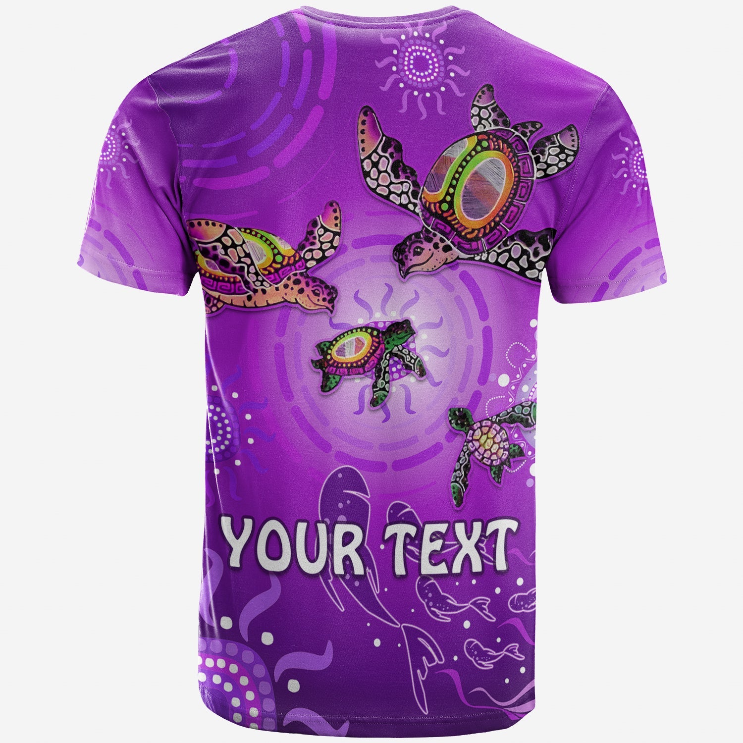 custom-personalised-australian-aboriginal-t-shirt-happy-turtle-family-version-purple