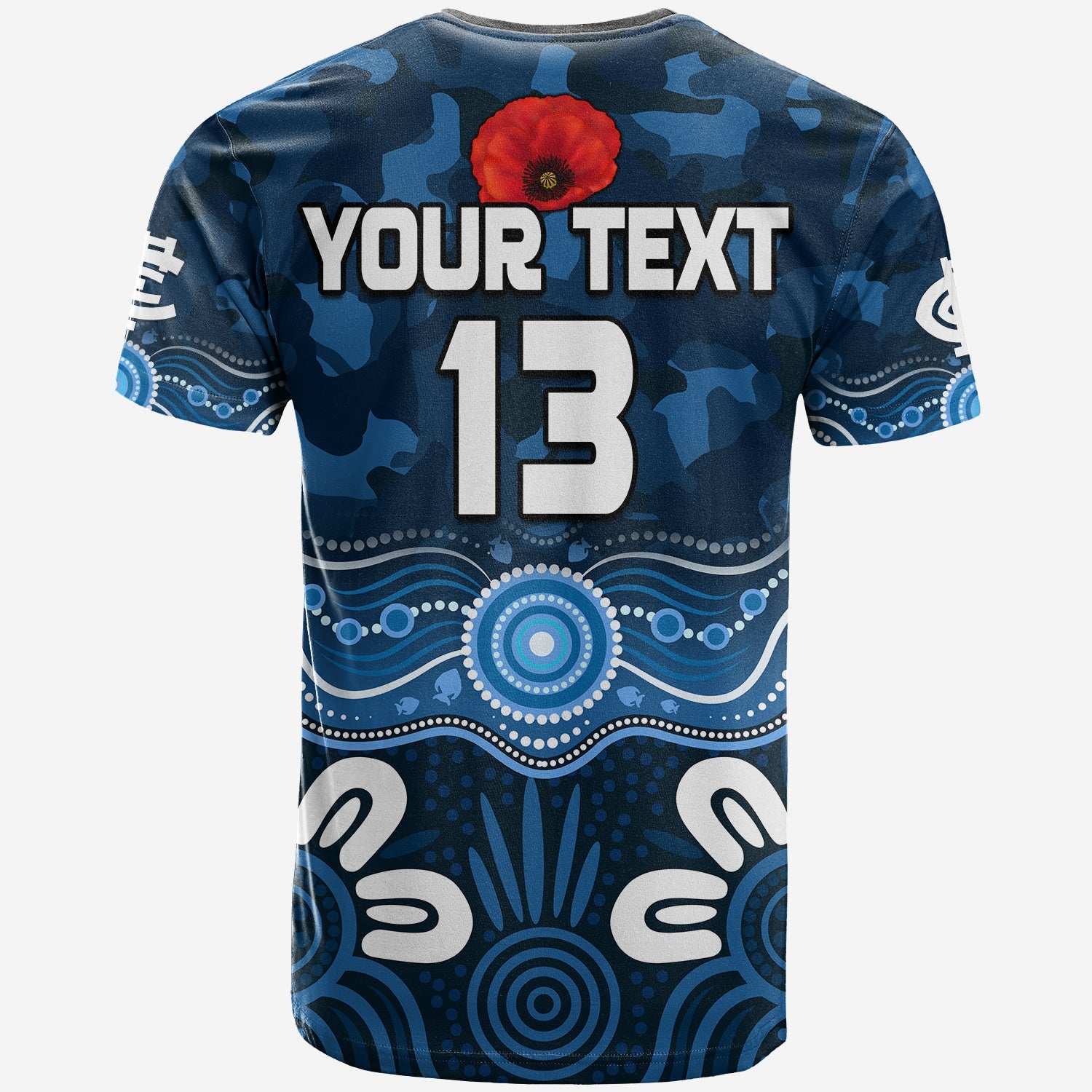 custom-text-and-number-blues-anzac-2022-t-shirt-carlton-football-aboriginal-poppy