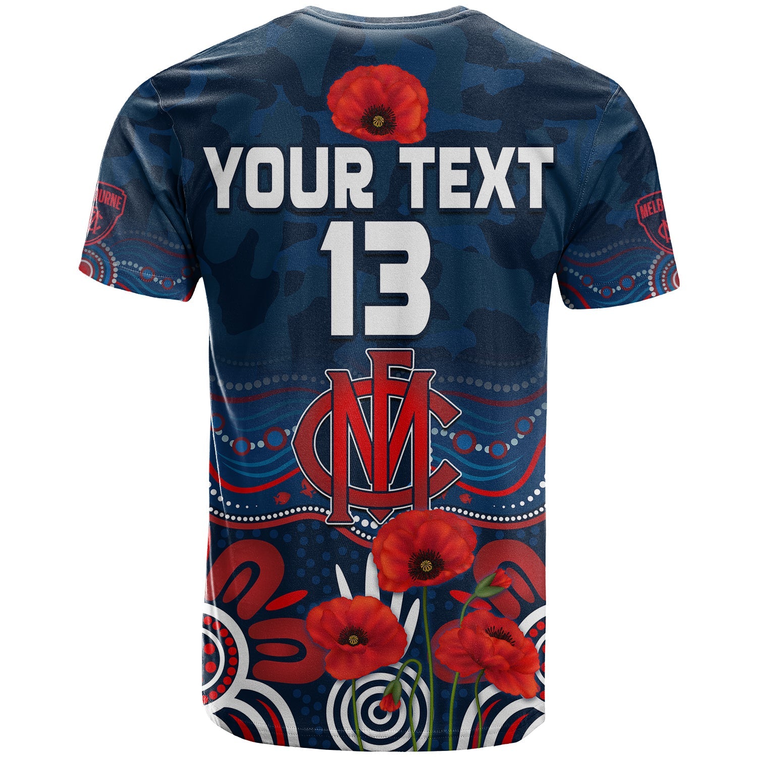 custom-text-and-number-demons-anzac-2022-t-shirt-melbourne-football-aboriginal-poppy