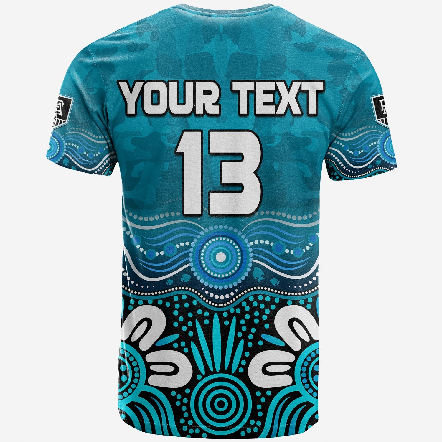 custom-text-and-number-power-anzac-2022-t-shirt-port-adelaide-aboriginal-remember-them