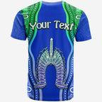 custom-personalised-torres-strait-islands-t-shirt-the-dhari-mix-aboriginal-turtle-version-blue