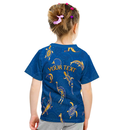 custom-personalised-aboriginal-art-t-shirt-kid-animals-australia-version-blue