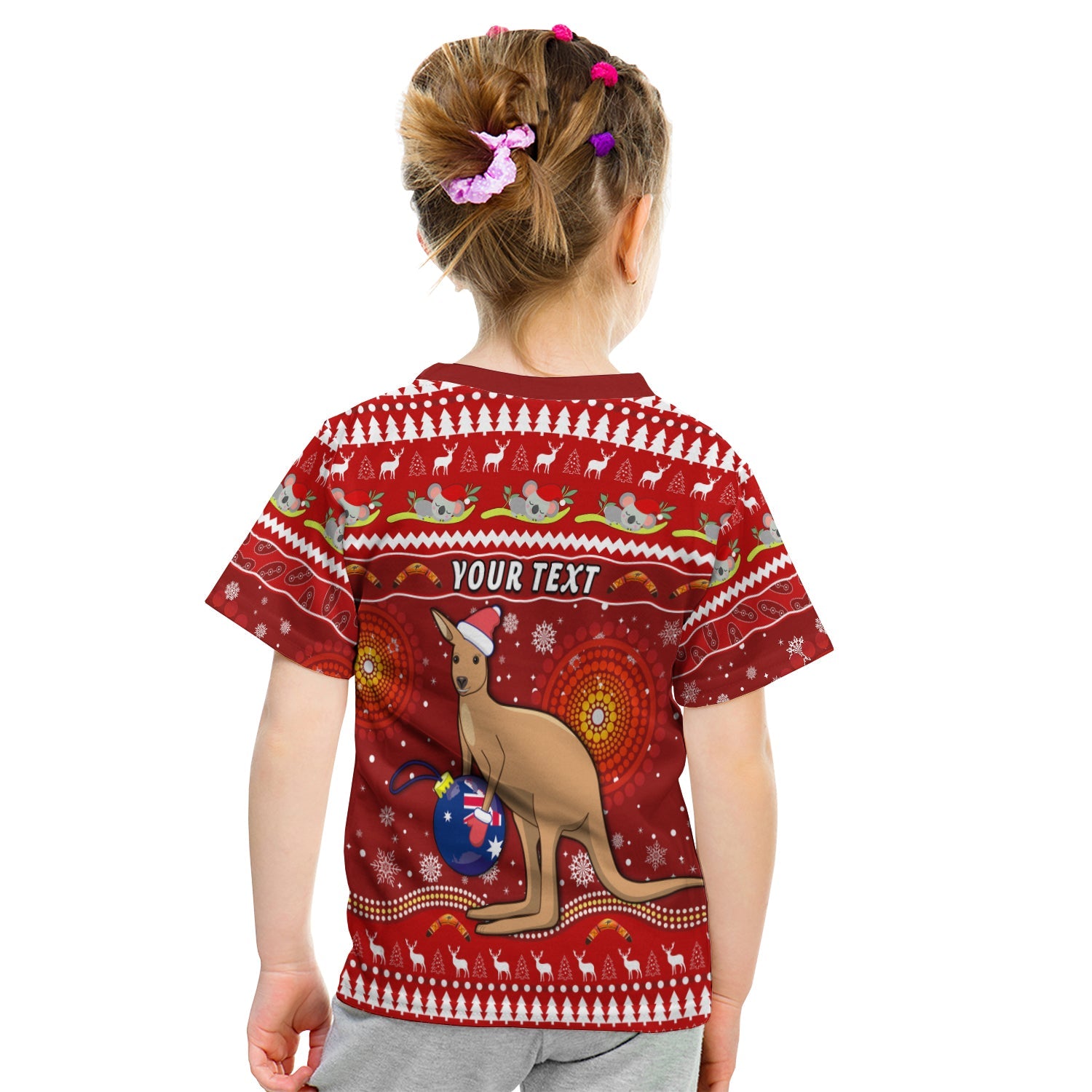 custom-personalised-australia-christmas-t-shirt-kid-aboriginal-kangaroo