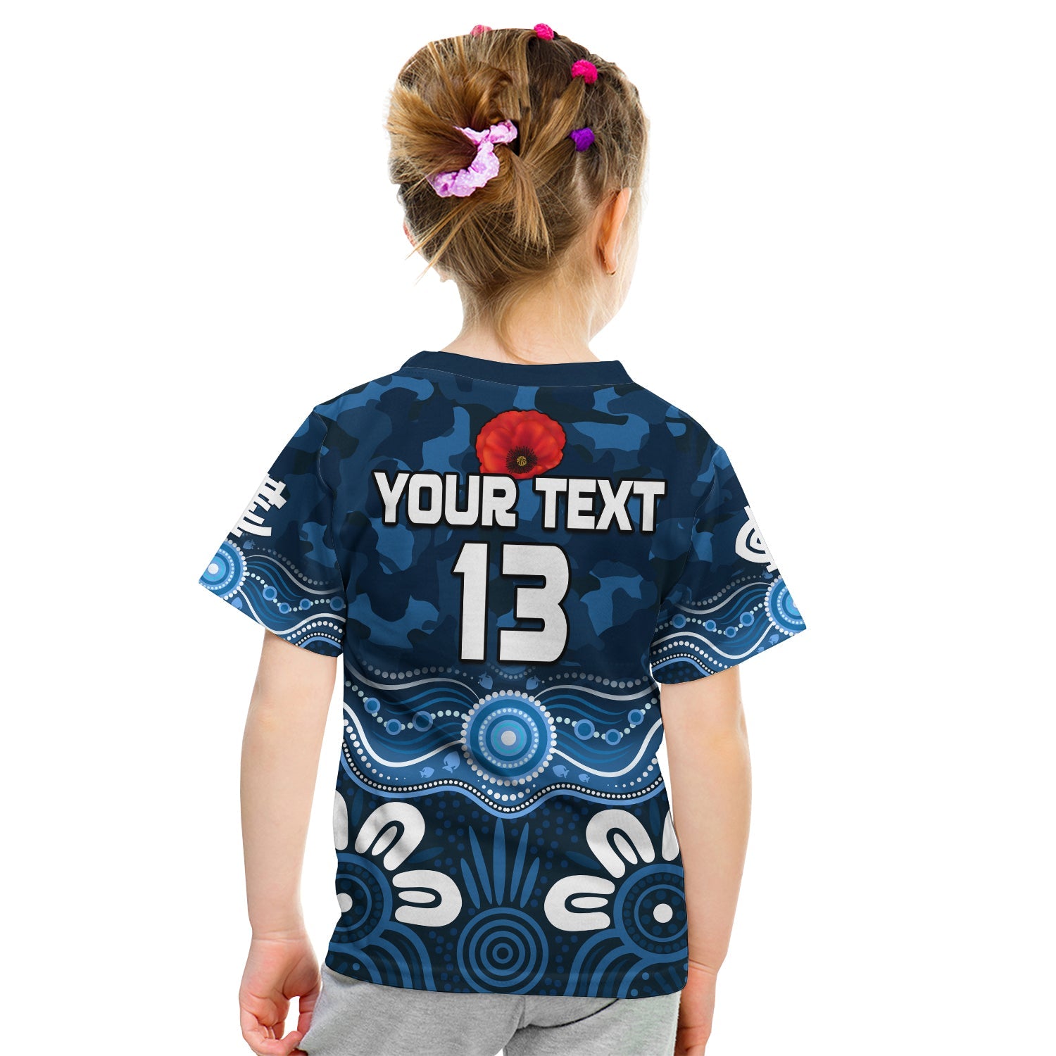 custom-text-and-number-blues-anzac-2022-t-shirt-kid-carlton-football-aboriginal-poppy