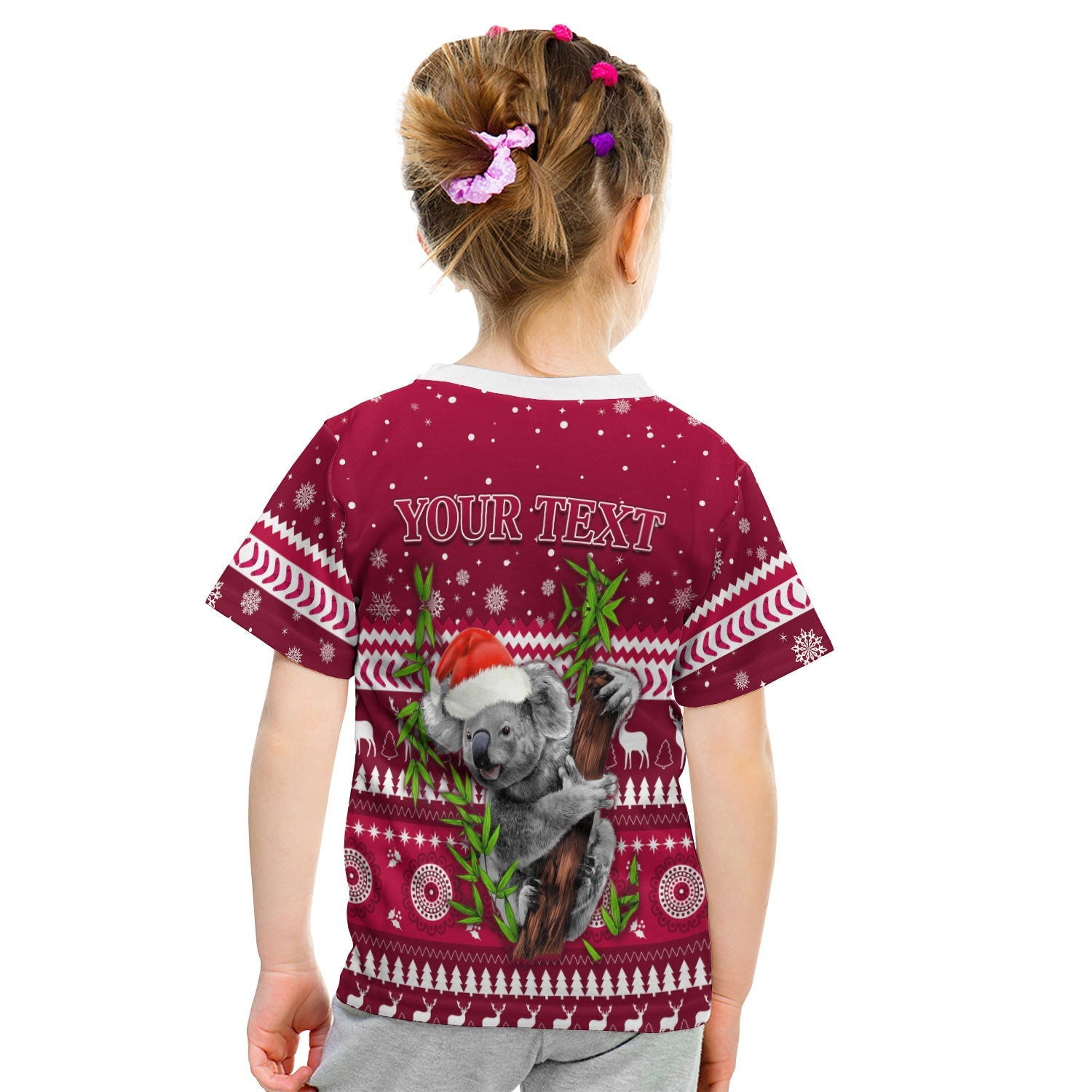 custom-personalised-reds-christmas-t-shirt-kid-queensland-rugby-indigenous