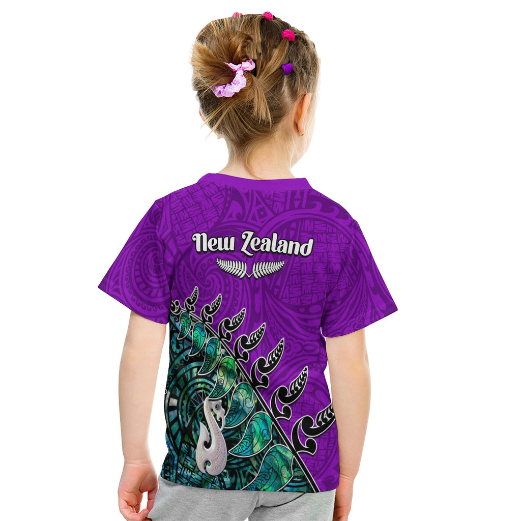 custom-personalised-new-zealand-maori-t-shirt-kid-fern-and-manaia-version-purple