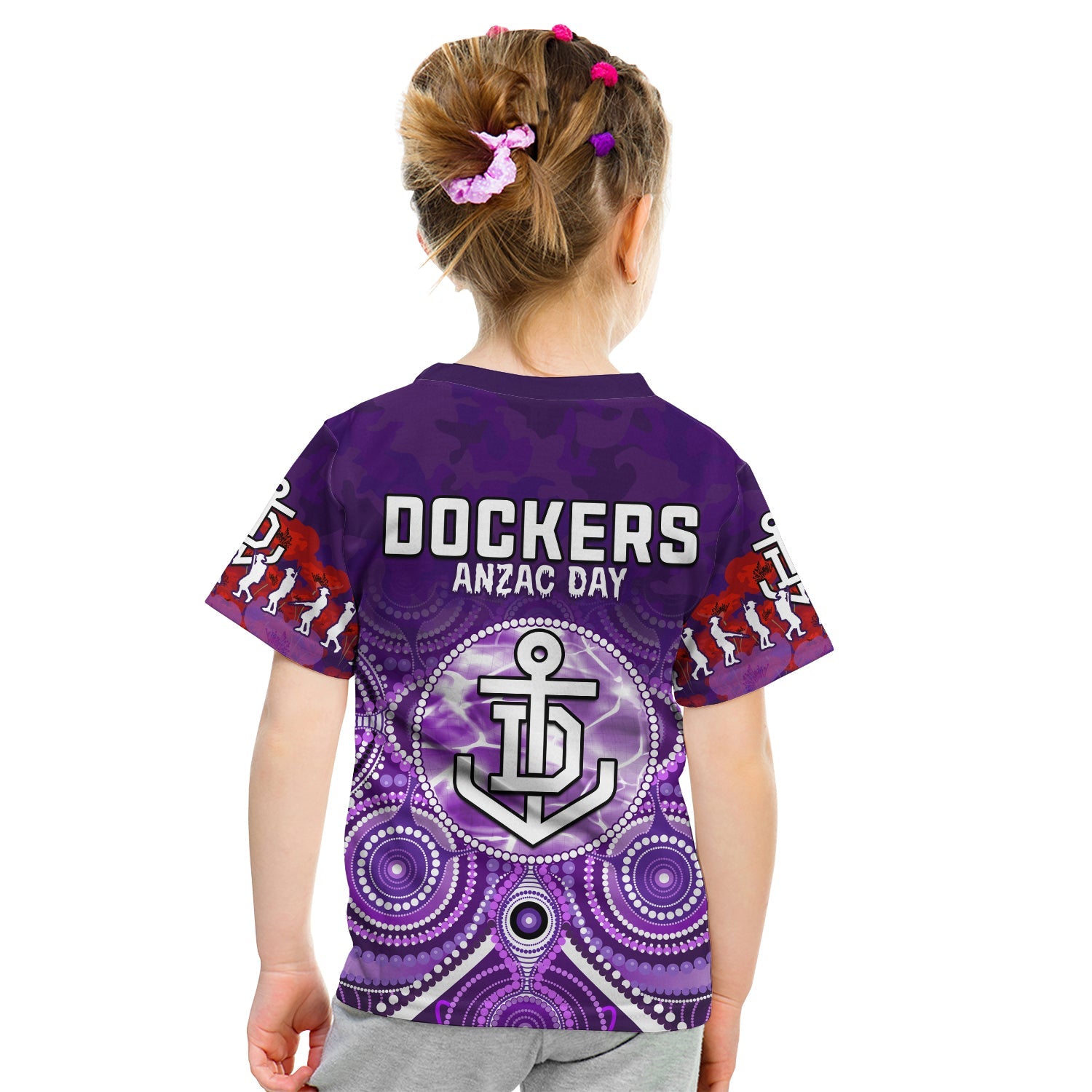 custom-personalised-dockers-anzac-2022-t-shirt-kid-fremantle-football-aboriginal-poppy-flowers
