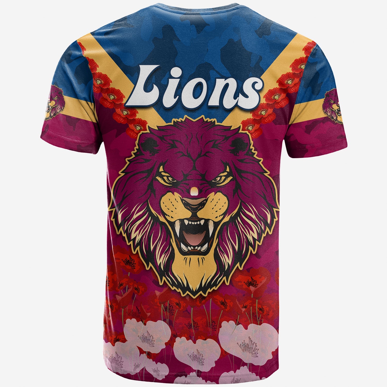 lions-anzac-2022-t-shirt-brisbane-brissie-poppy-flowers