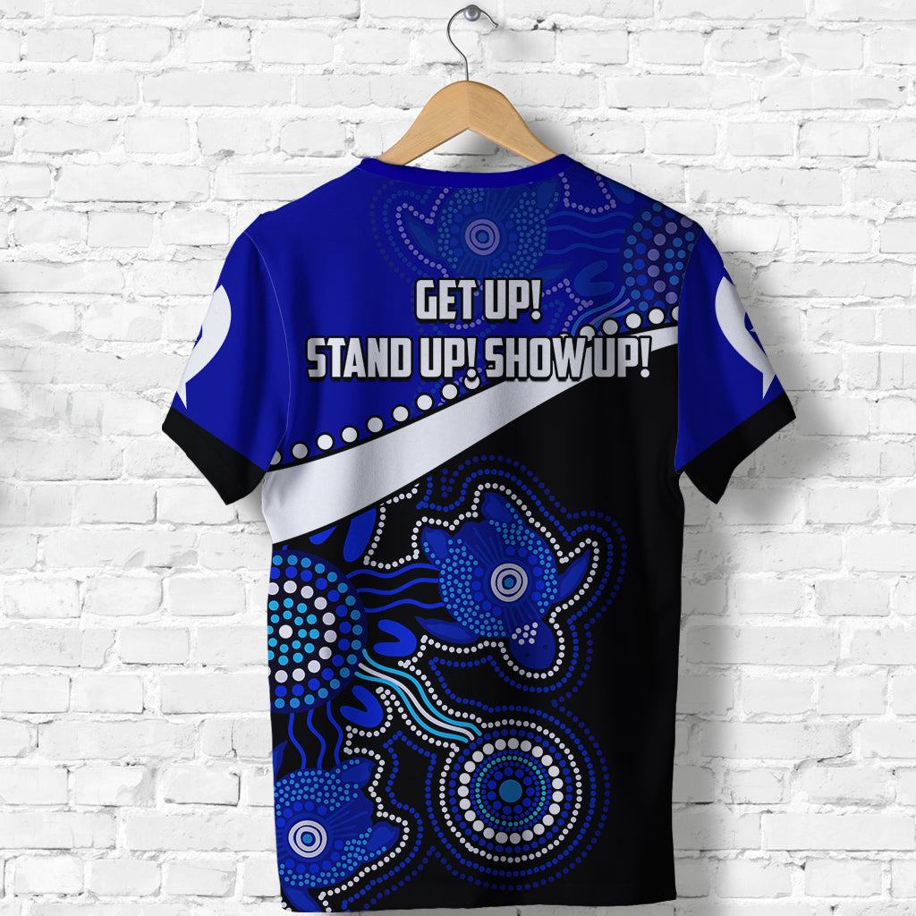 NAIDOC Week 2022 T Shirt Torres Strait Islander Version Blue Aboriginal Turtles LT13