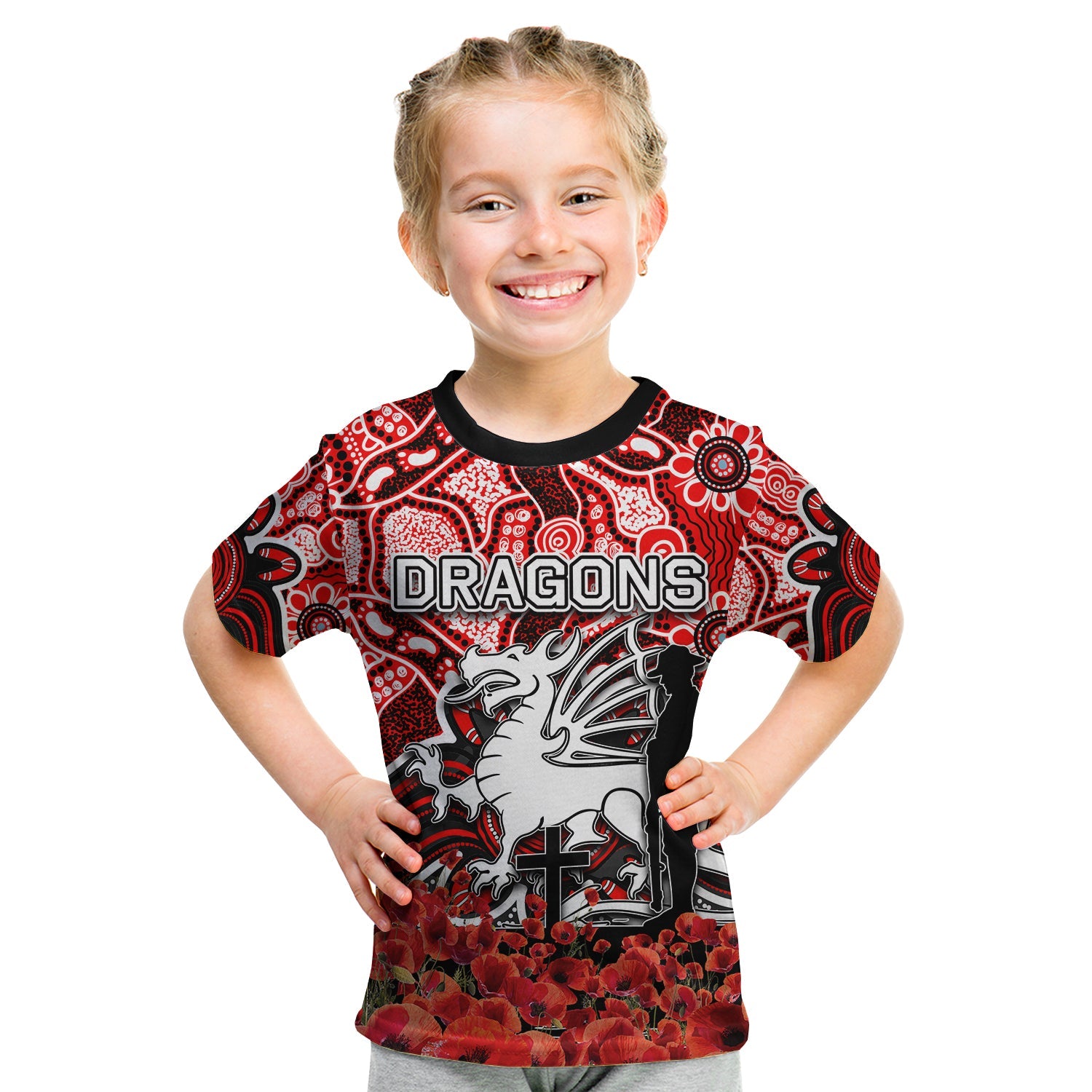 st-george-dragons-t-shirt-kid-anzac-day-poppy-flowers-with-aboriginal
