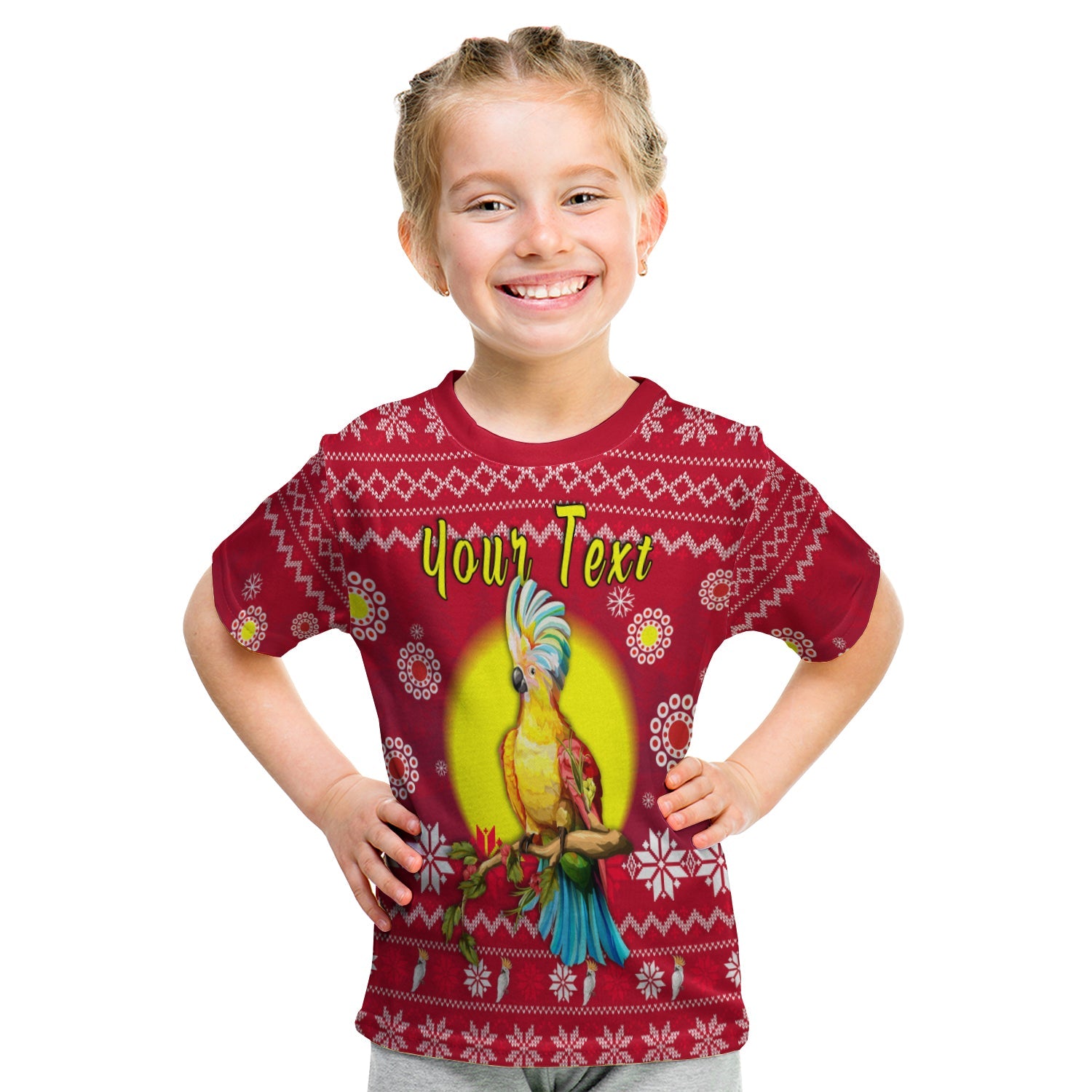 custom-personalised-australia-christmas-t-shirt-kid-be-loved-cockatoo