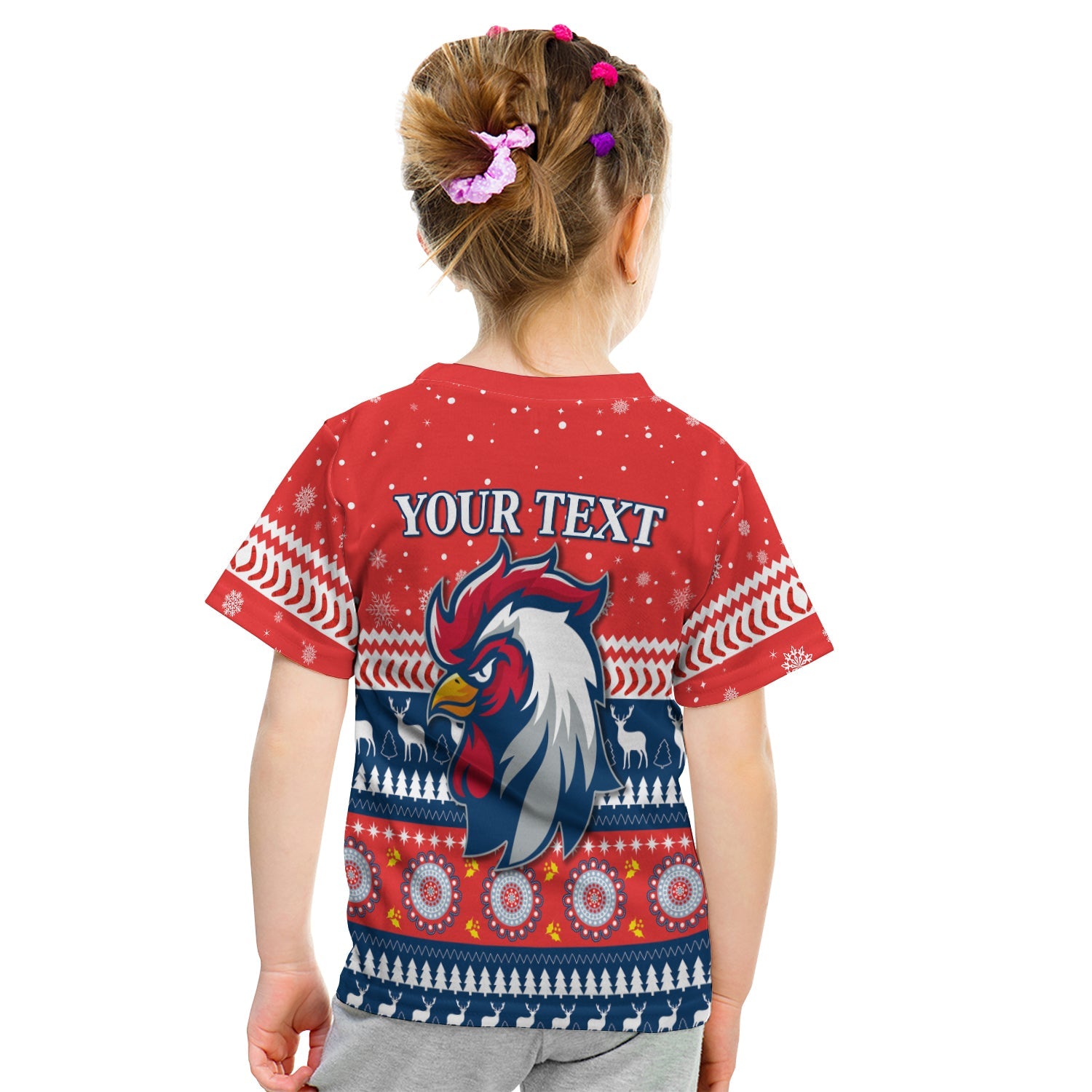 custom-personalised-roosters-t-shirt-kid-merry-christmas-sydney