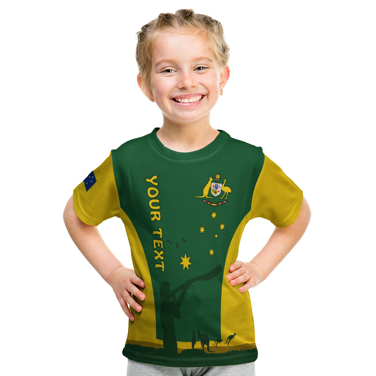 custom-personalised-australia-national-colours-t-shirt-kid-green-and-gold