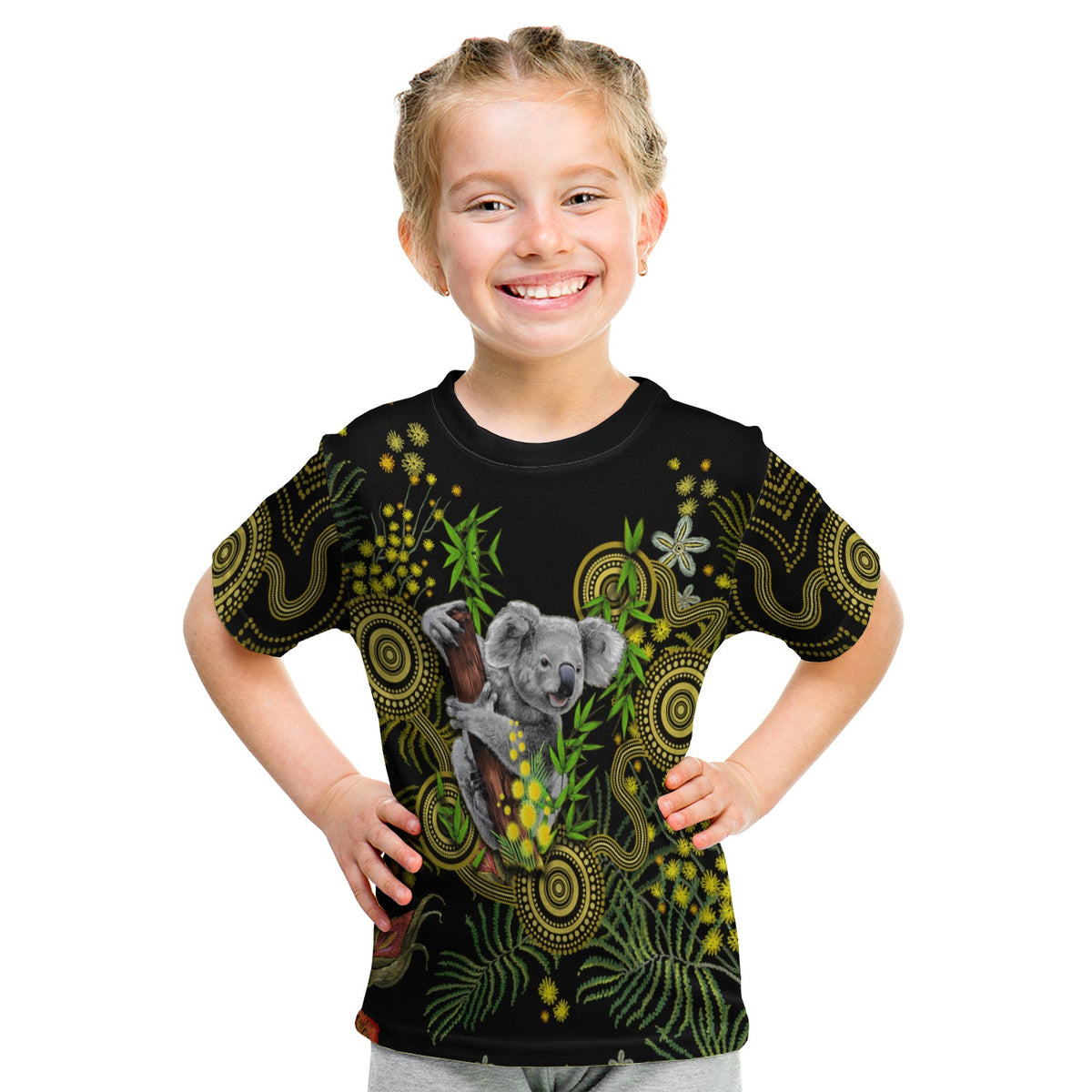 golden-wattle-t-shirt-kid-australia-acacia-pycnantha-mix-aboriginal