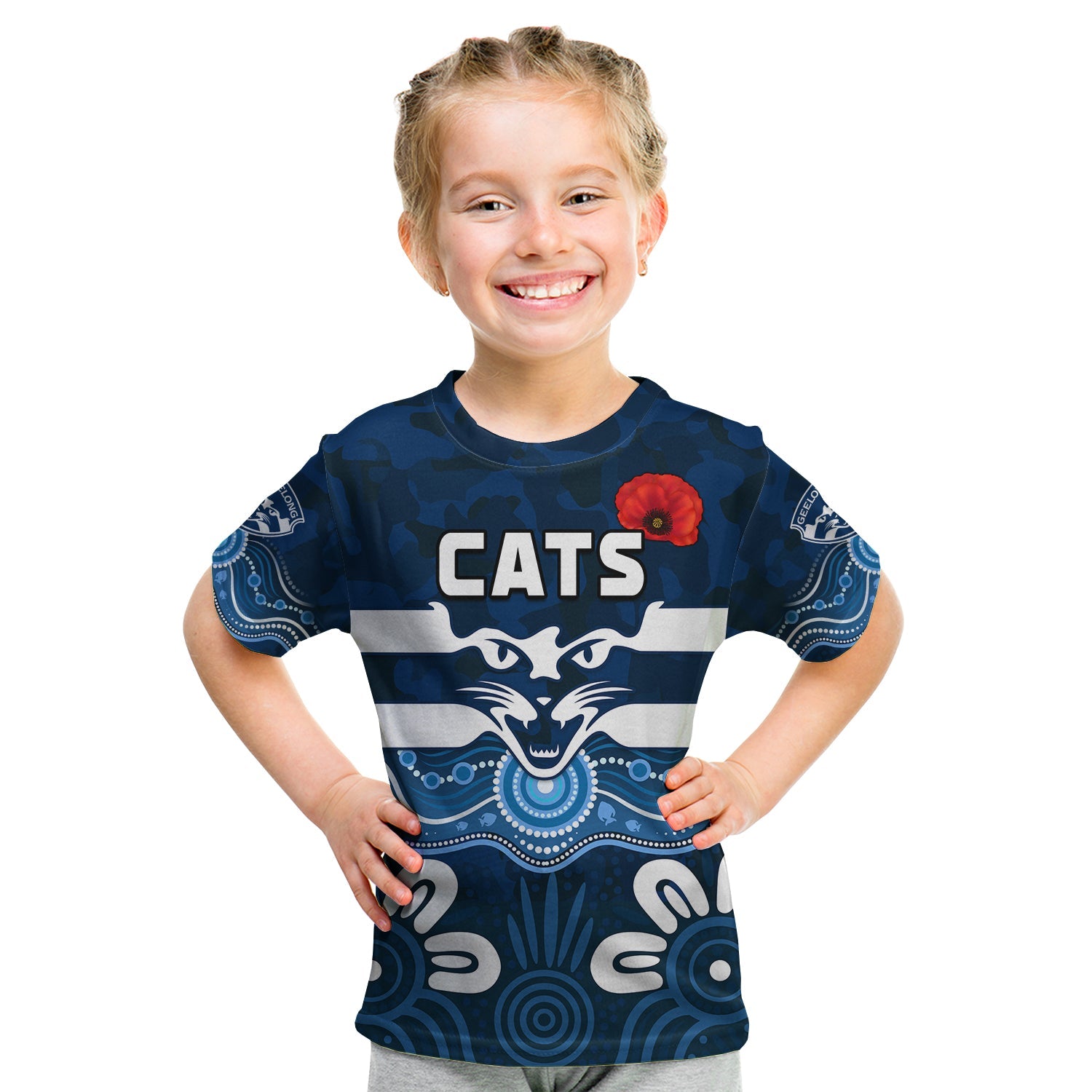 custom-text-and-number-cats-anzac-2022-t-shirt-kid-geelong-football-aboriginal-poppy