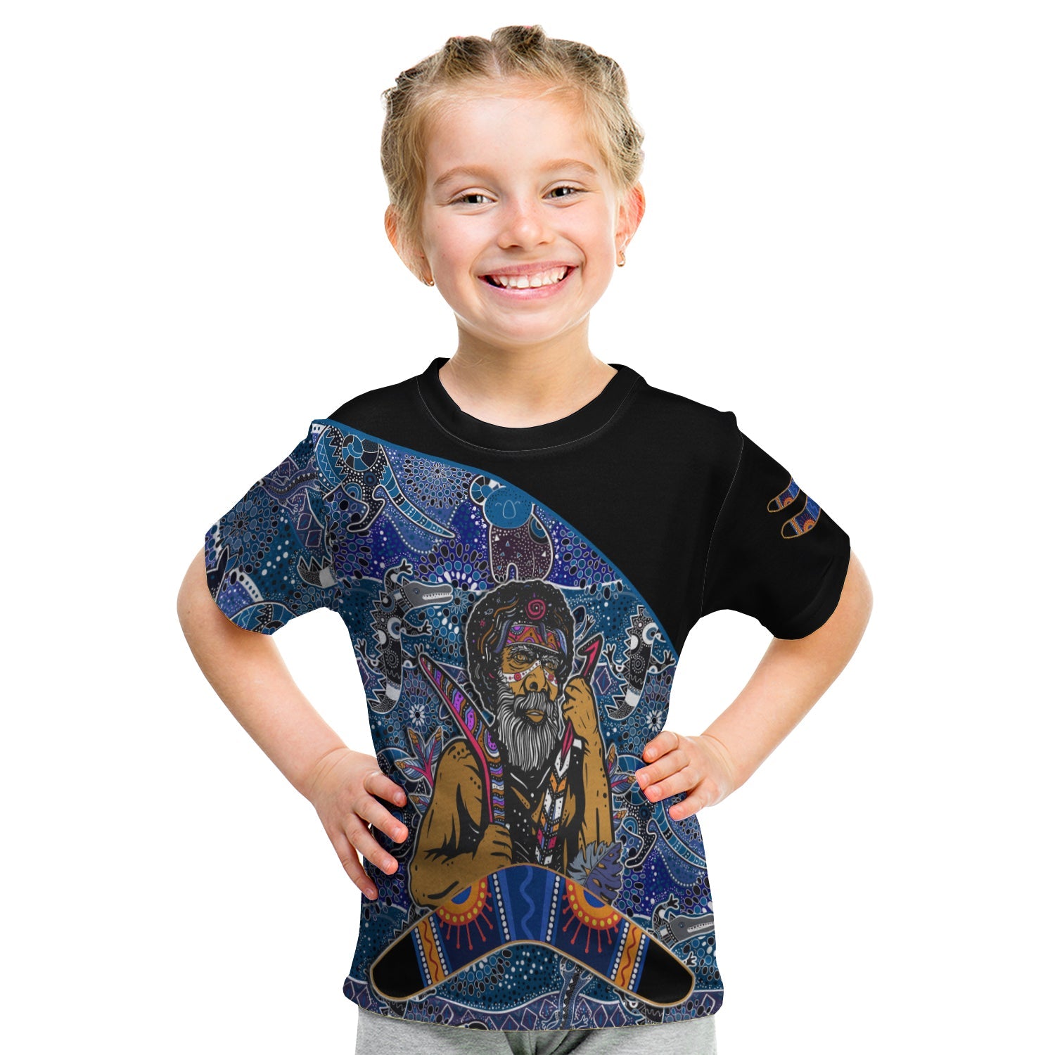 australian-boomerang-t-shirt-kid-indigenous-australia-blue-graceful