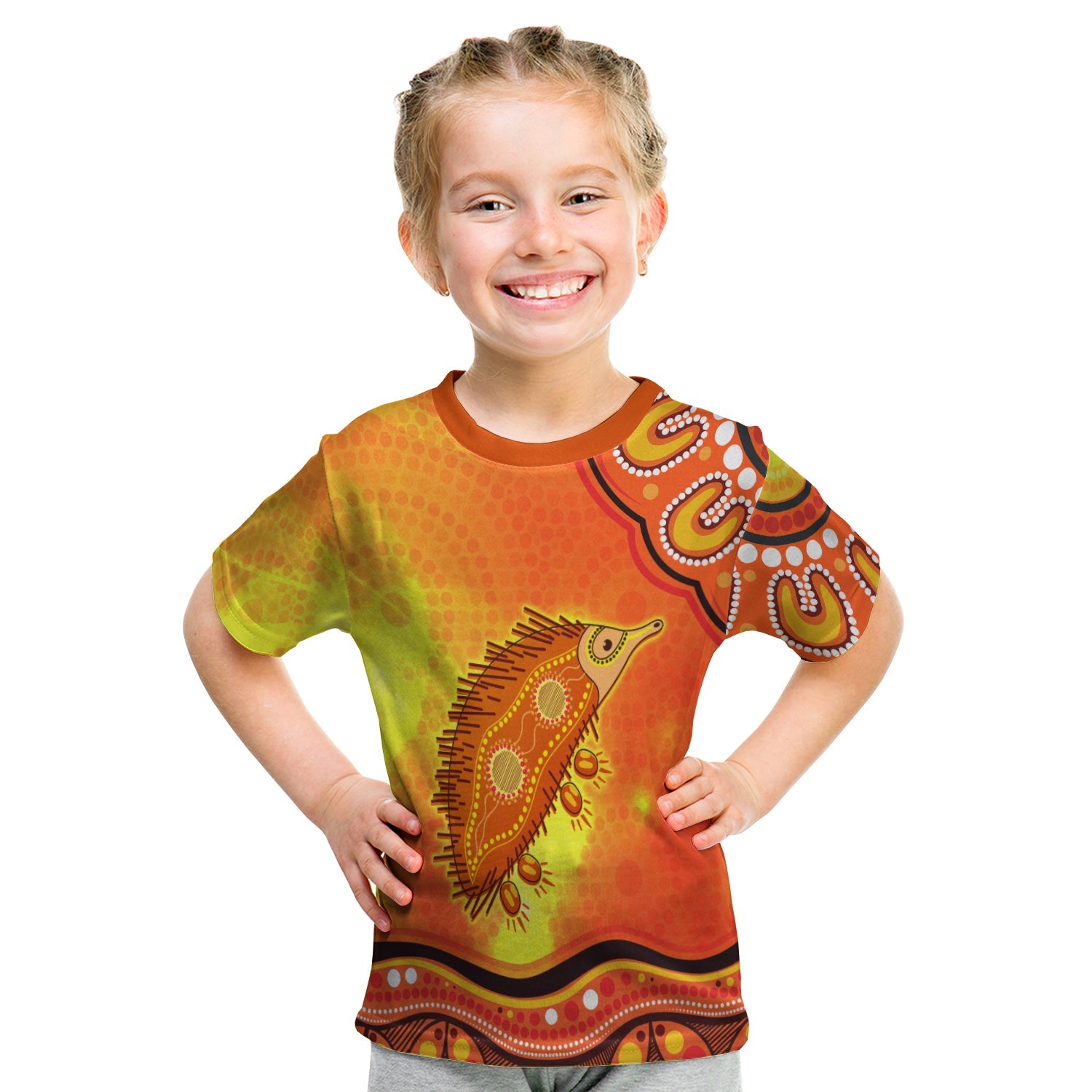 custom-personalised-echidna-aboriginal-t-shirt-kid-australian-animal