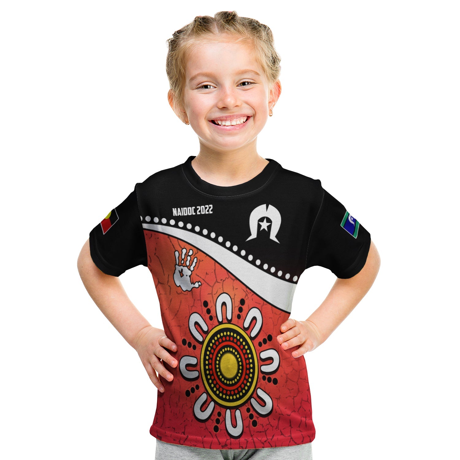 custom-personalised-naidoc-week-2022-t-shirt-kid-torres-strait-islander-version-red-aboriginal-the-dhari