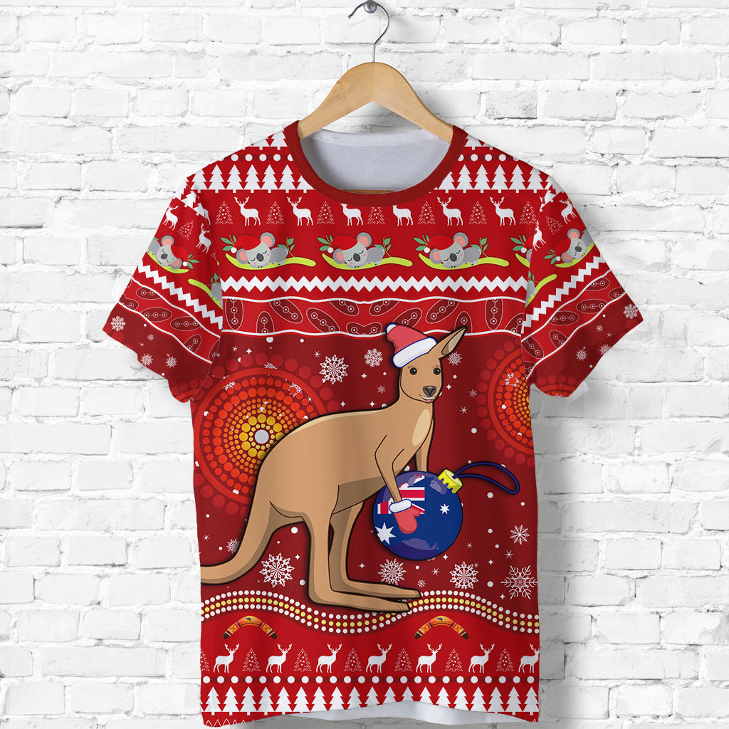 custom-personalised-australia-christmas-t-shirt-aboriginal-kangaroo