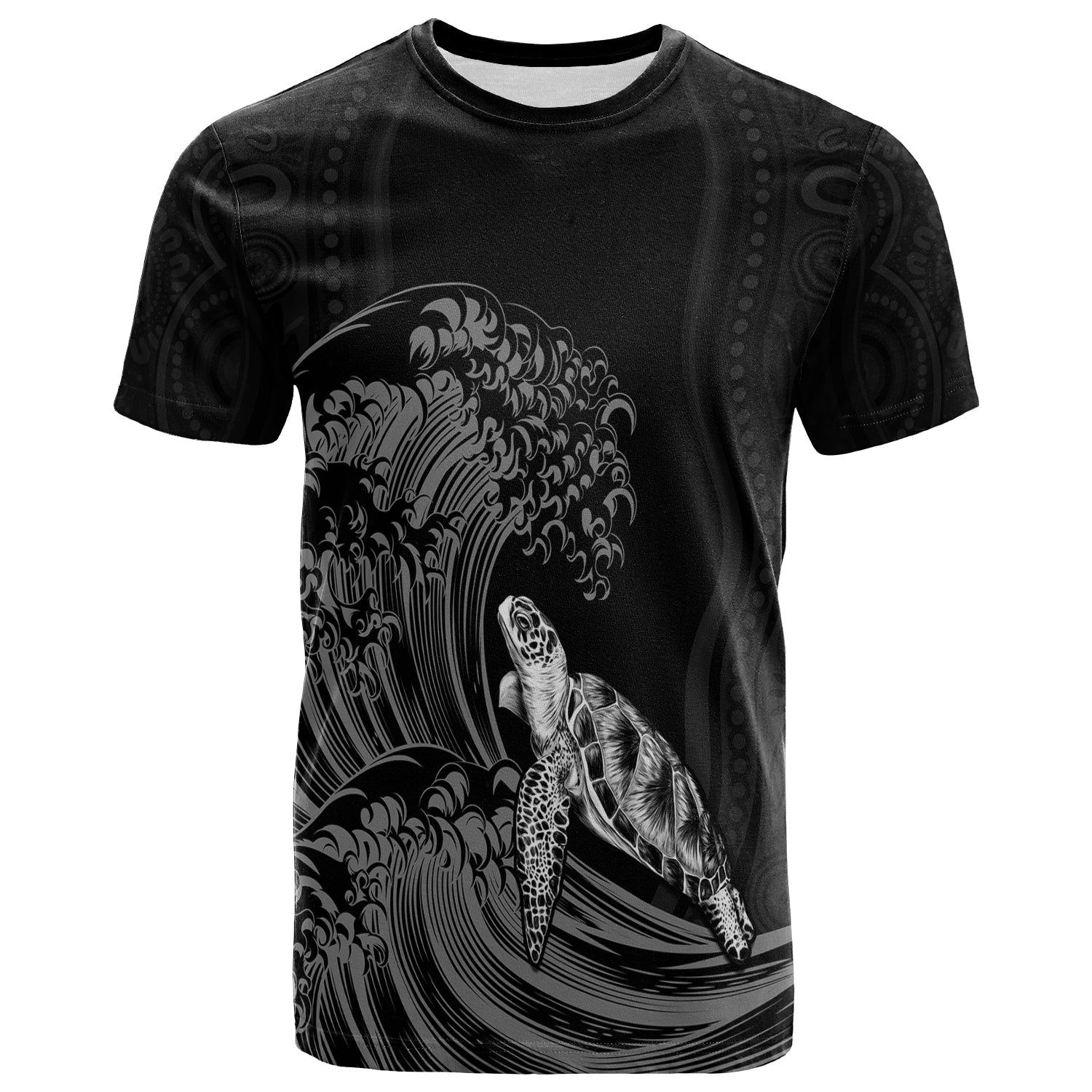 custom-personalised-torres-strait-islands-t-shirt-the-dhari-mix-aboriginal-turtle-version-black