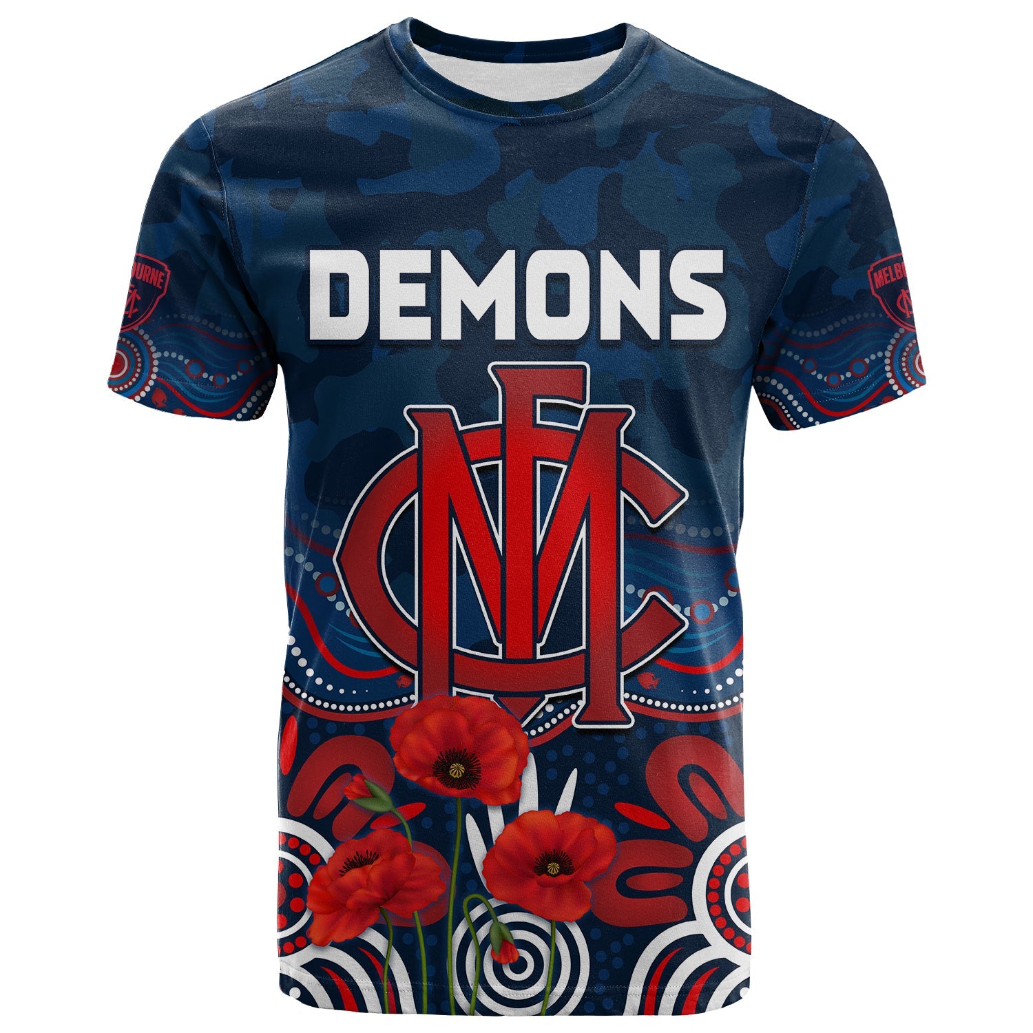 custom-text-and-number-demons-anzac-2022-t-shirt-melbourne-football-aboriginal-poppy