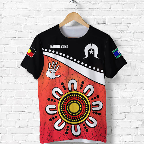 NAIDOC Week 2022 T Shirt Torres Strait Islander Version Red Aboriginal The Dhari LT13