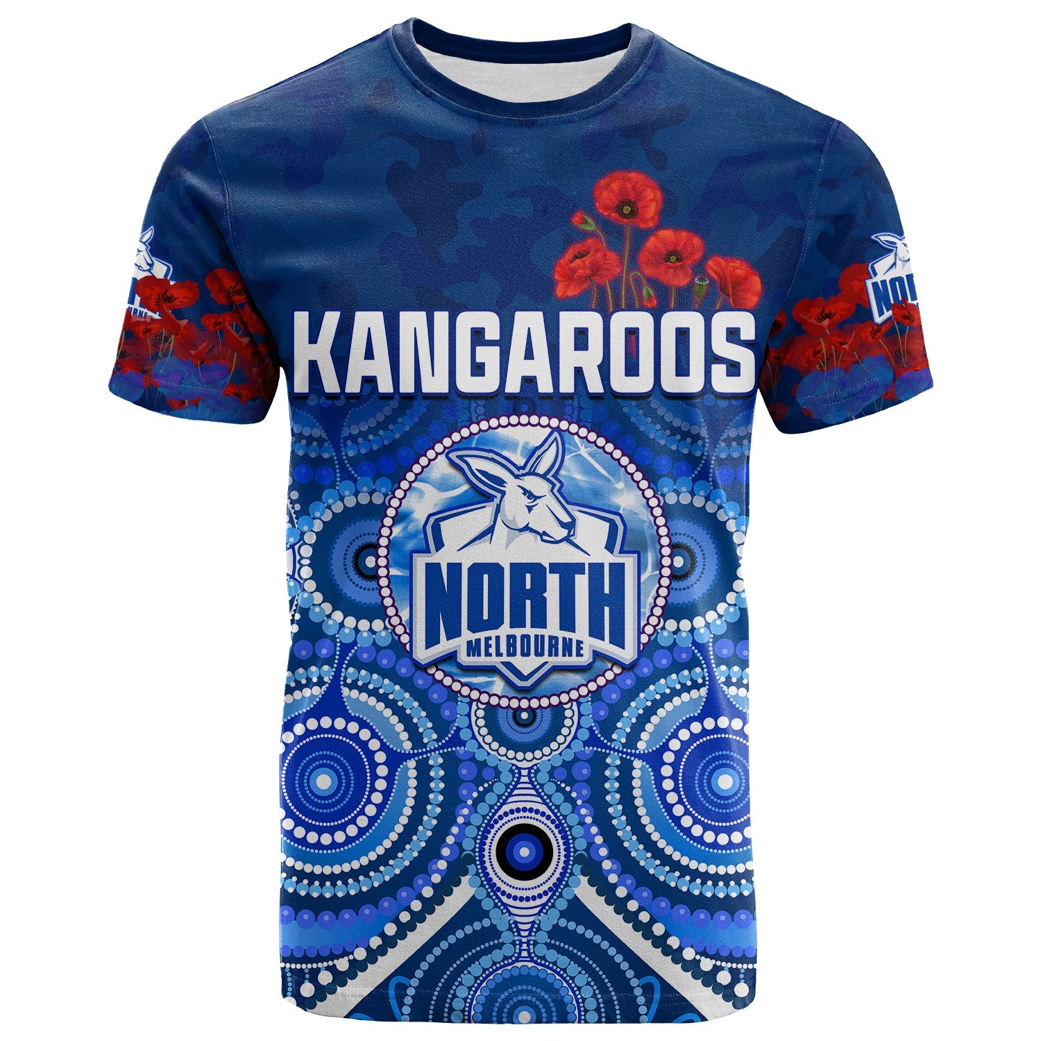 kangaroos-anzac-2022-t-shirt-north-melbourne-football-aboriginal-poppy-flowers