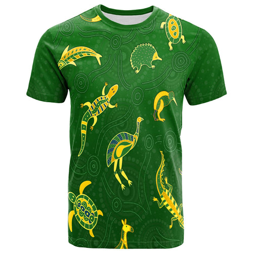 custom-personalised-aboriginal-art-t-shirt-animals-australia-version-green