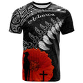 New Zealand Anzac 2022 T Shirt Maori Mix Fern Poppy LT13