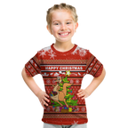 (Custom Personalised) Australia Christmas Kangaroo Aboriginal Pattern T Shirt - LT2
