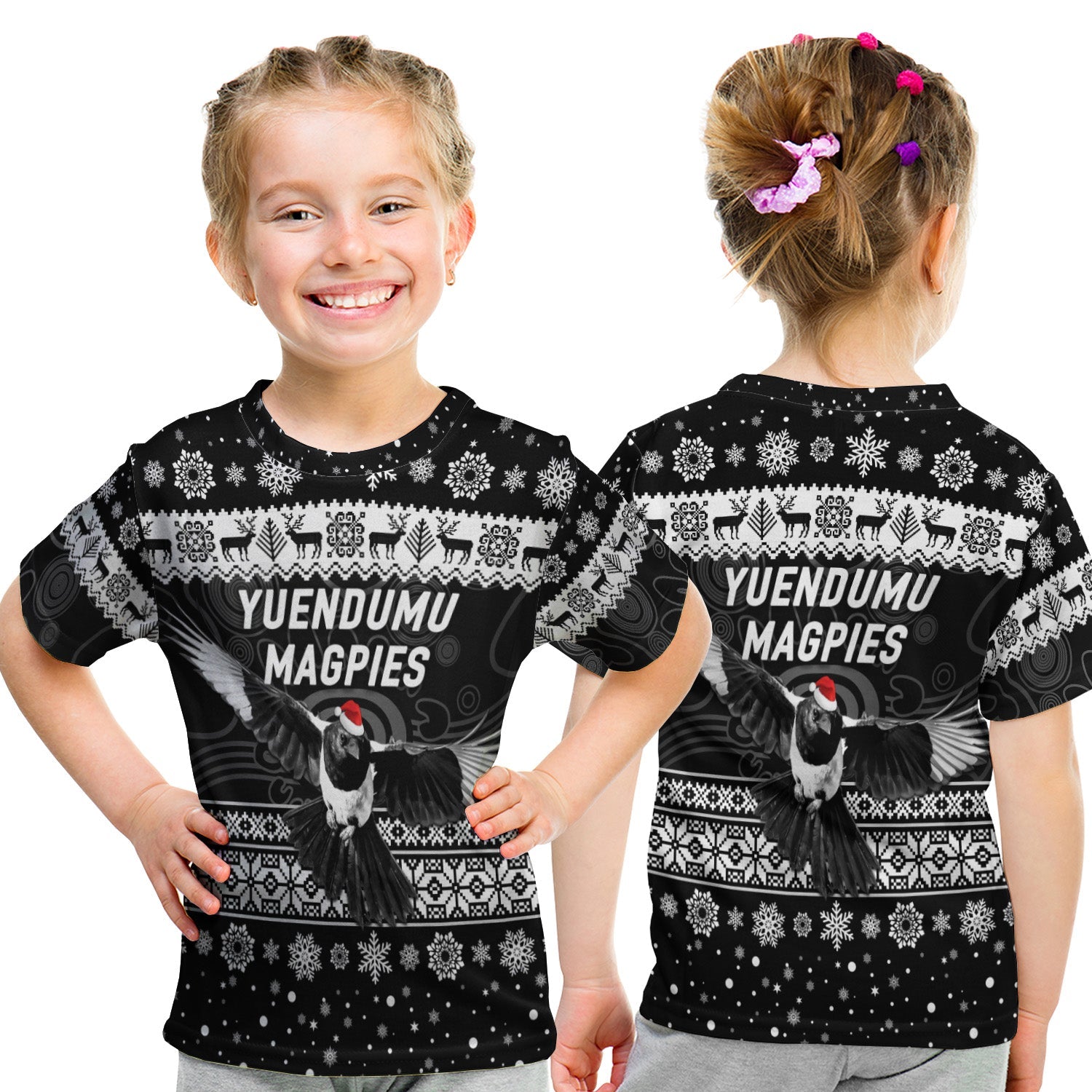 yuendumu-magpies-football-club-t-shirt-kid-christmas-simple-style-black