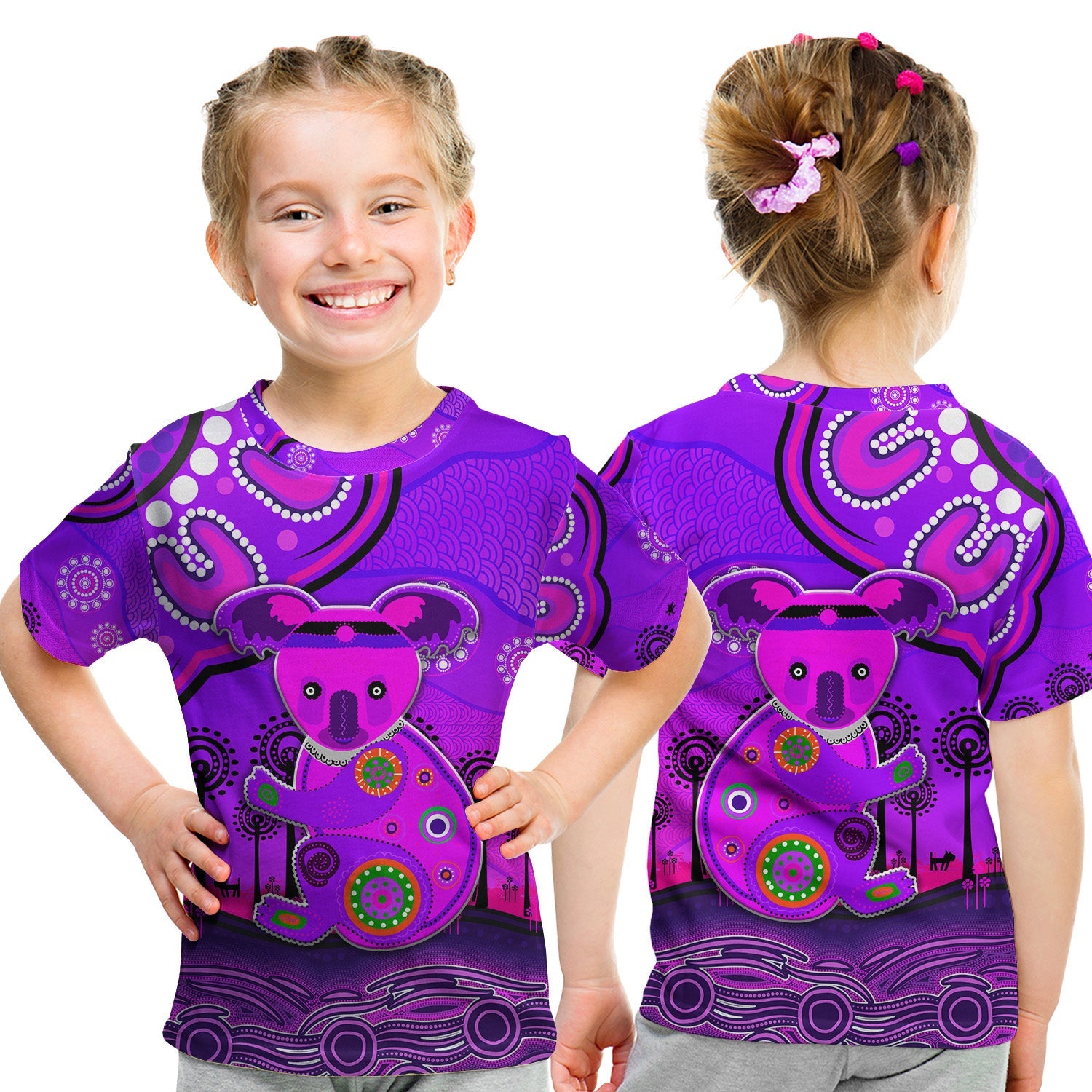 aboriginal-art-koala-t-shirt-kid-indigenous-unique-vibes-purple