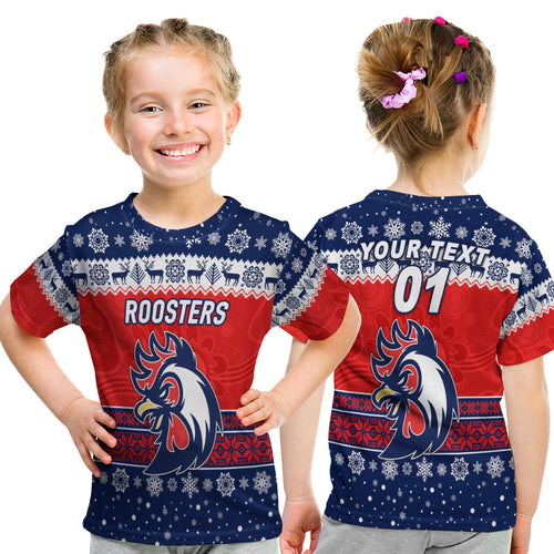 custom-personalised-sydney-roosters-t-shirt-kid-christmas-simple-style-blue