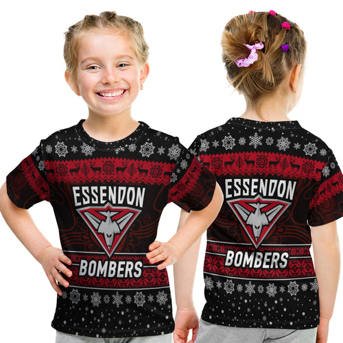 essendon-bombers-t-shirt-kid-christmas-simple-style-black