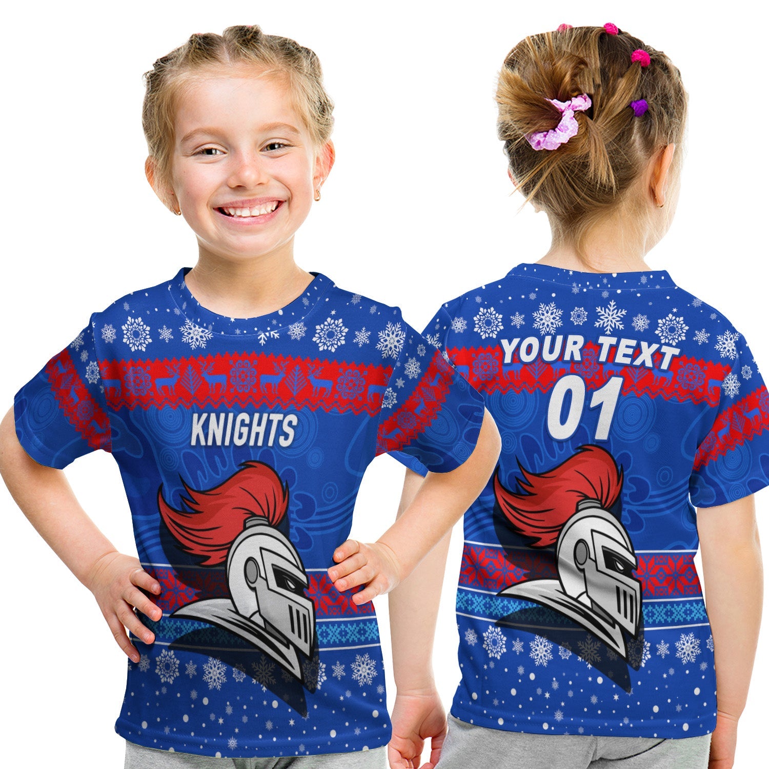 custom-personalised-newcastle-knights-t-shirt-kid-christmas-simple-style