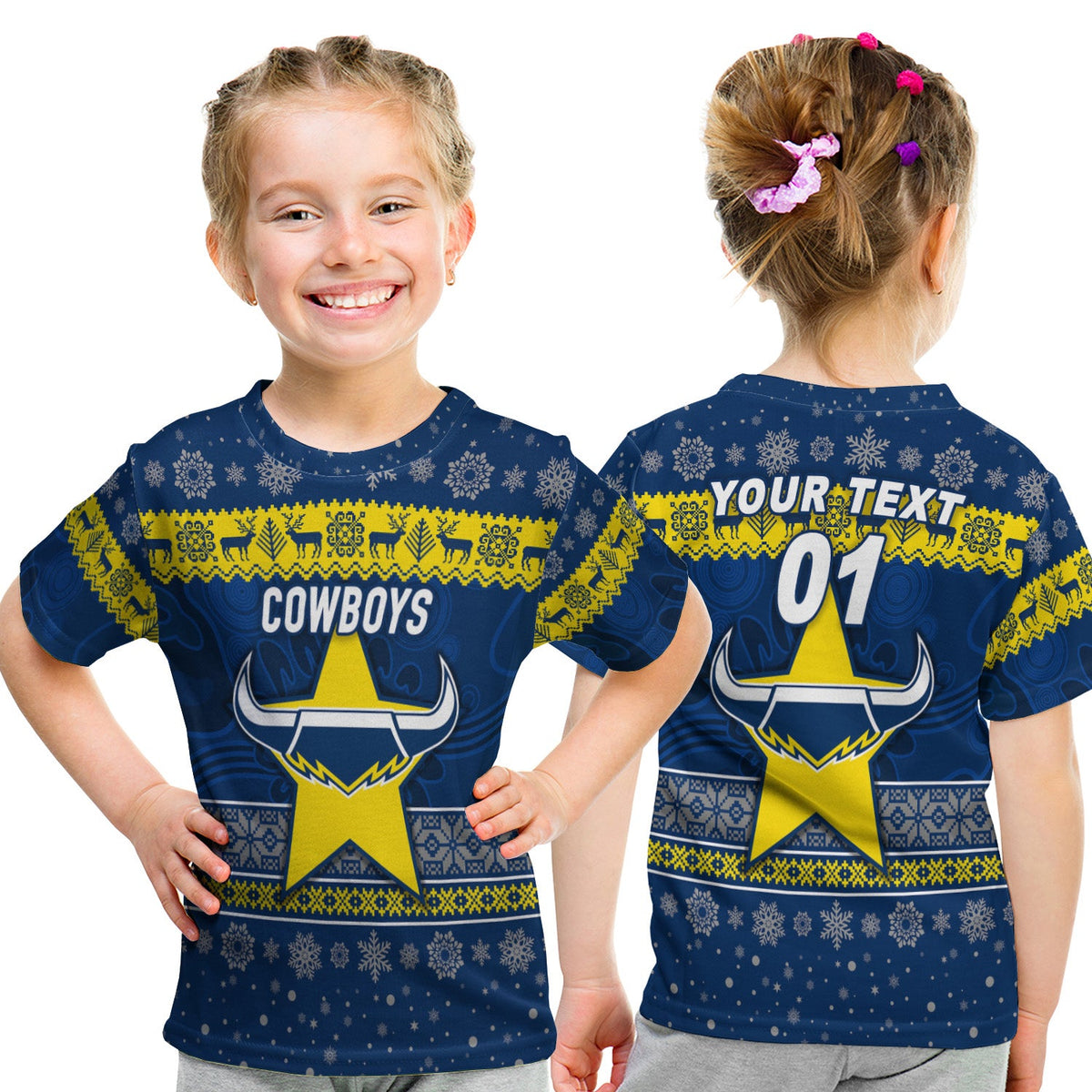 custom-personalised-north-queensland-cowboys-t-shirt-kid-christmas-simple-style