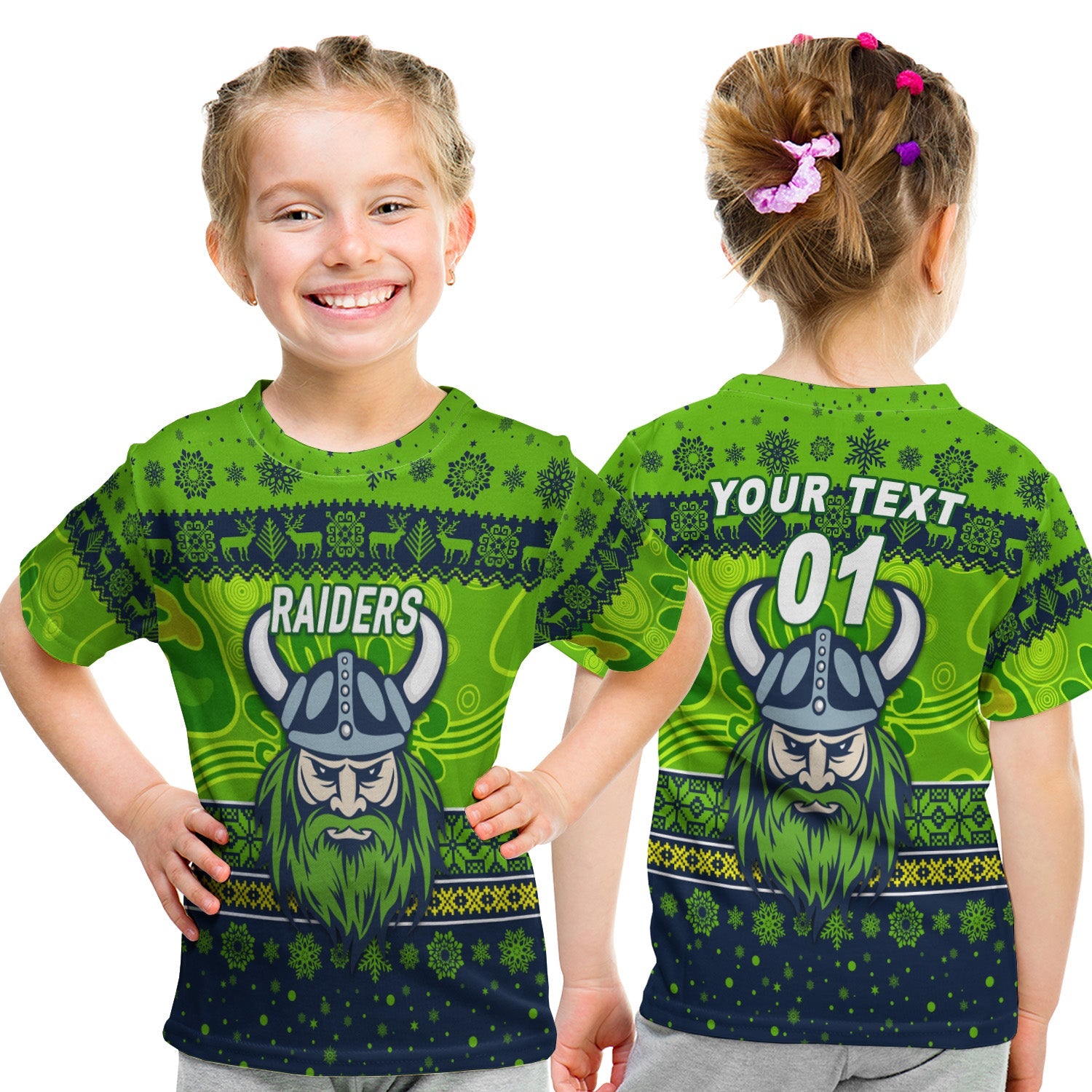 custom-personalised-canberra-raiders-t-shirt-kid-christmas-simple-style-navy-green