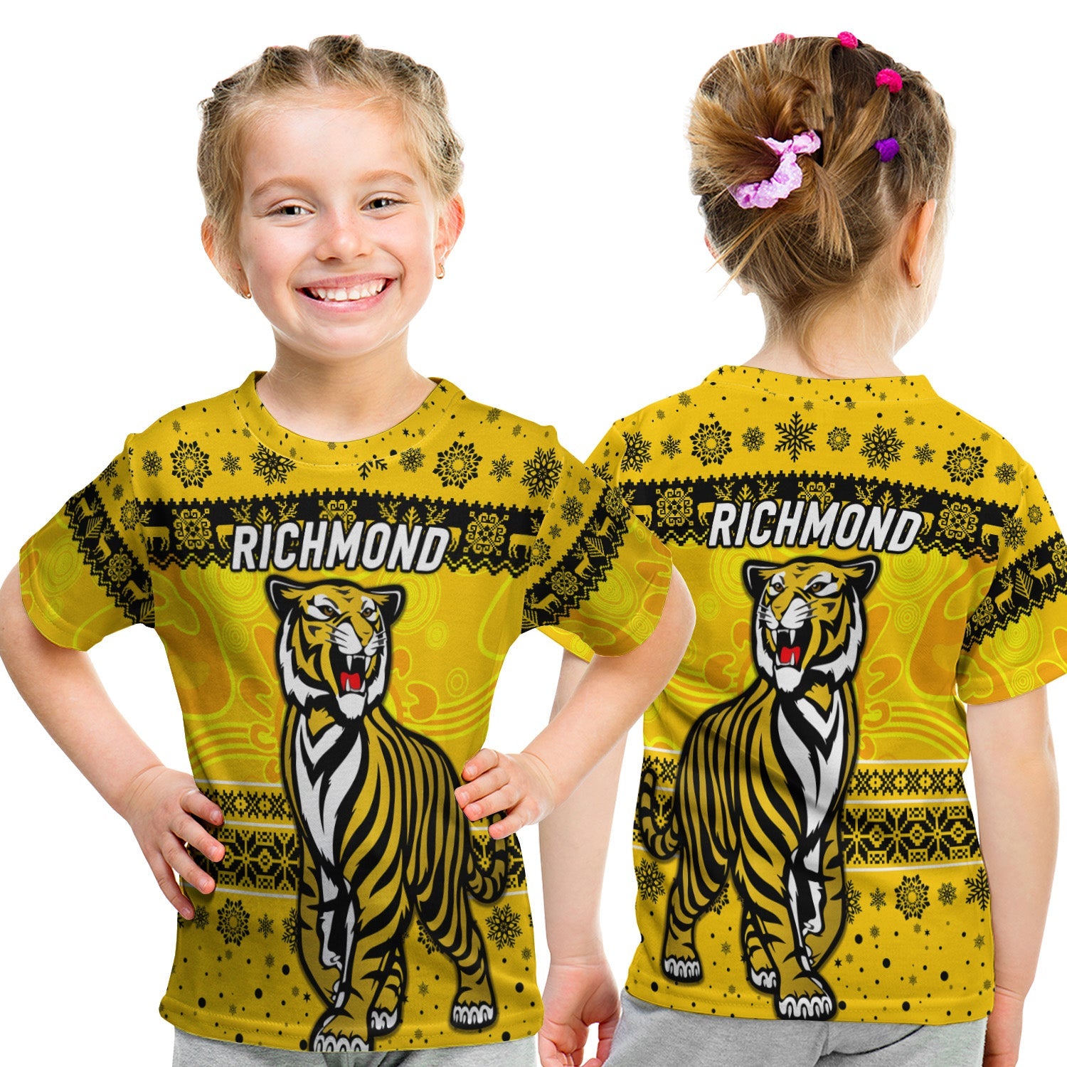 richmond-tigers-t-shirt-kid-christmas-simple-style-yellow