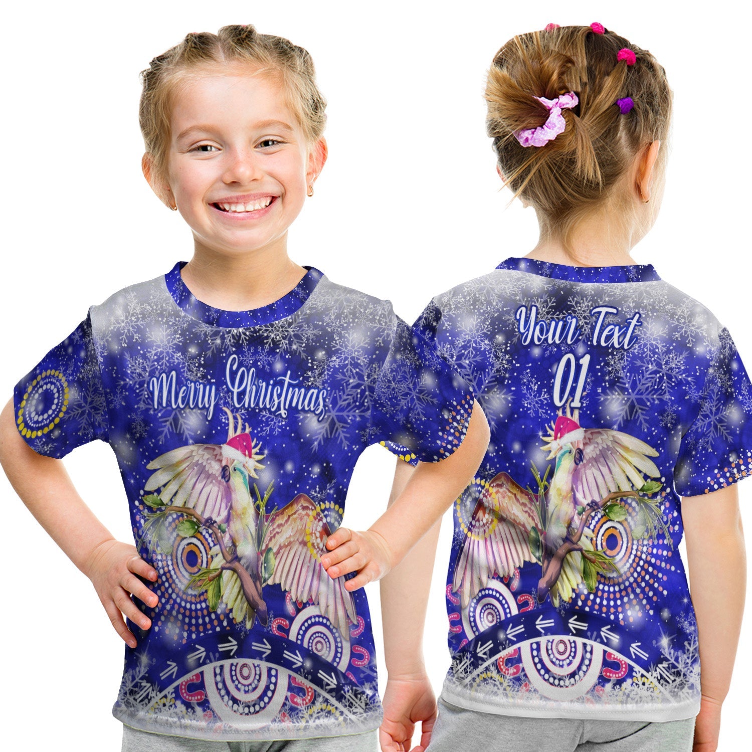 custom-personalised-australia-cockatoo-christmas-t-shirt-kid-original-style-blue