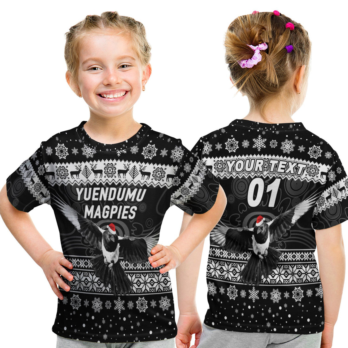 custom-personalised-yuendumu-magpies-football-club-t-shirt-kid-christmas-simple-style-black