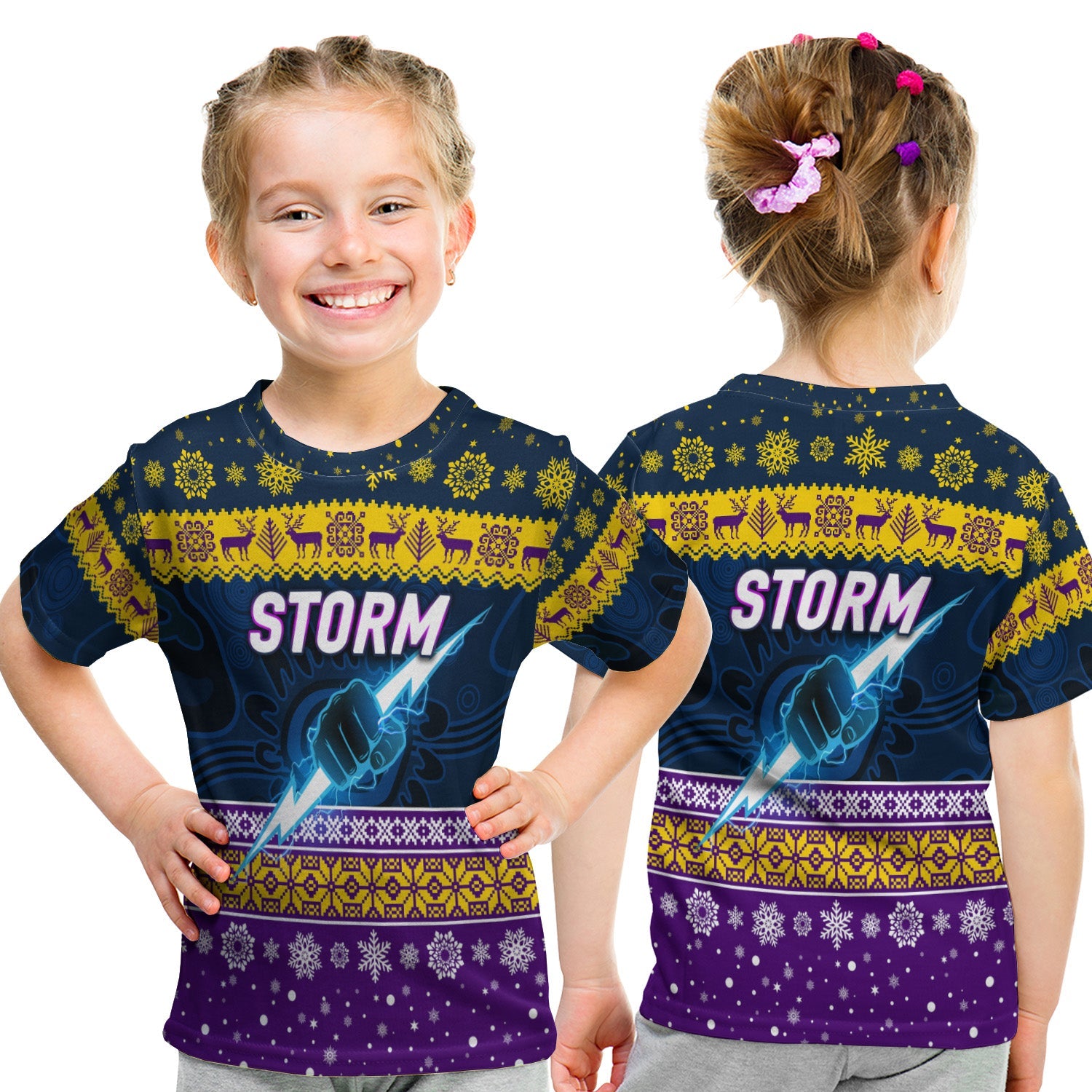 melbourne-storm-t-shirt-kid-christmas-simple-style-navy