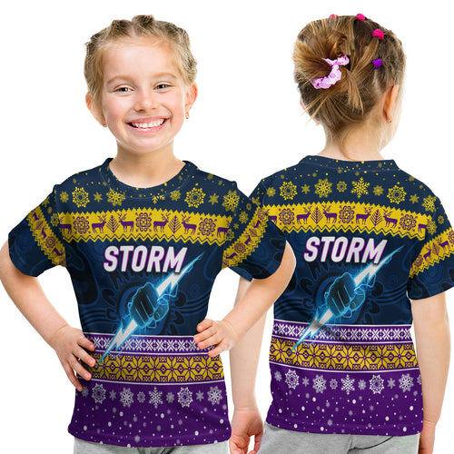 melbourne-storm-t-shirt-kid-christmas-simple-style-navy