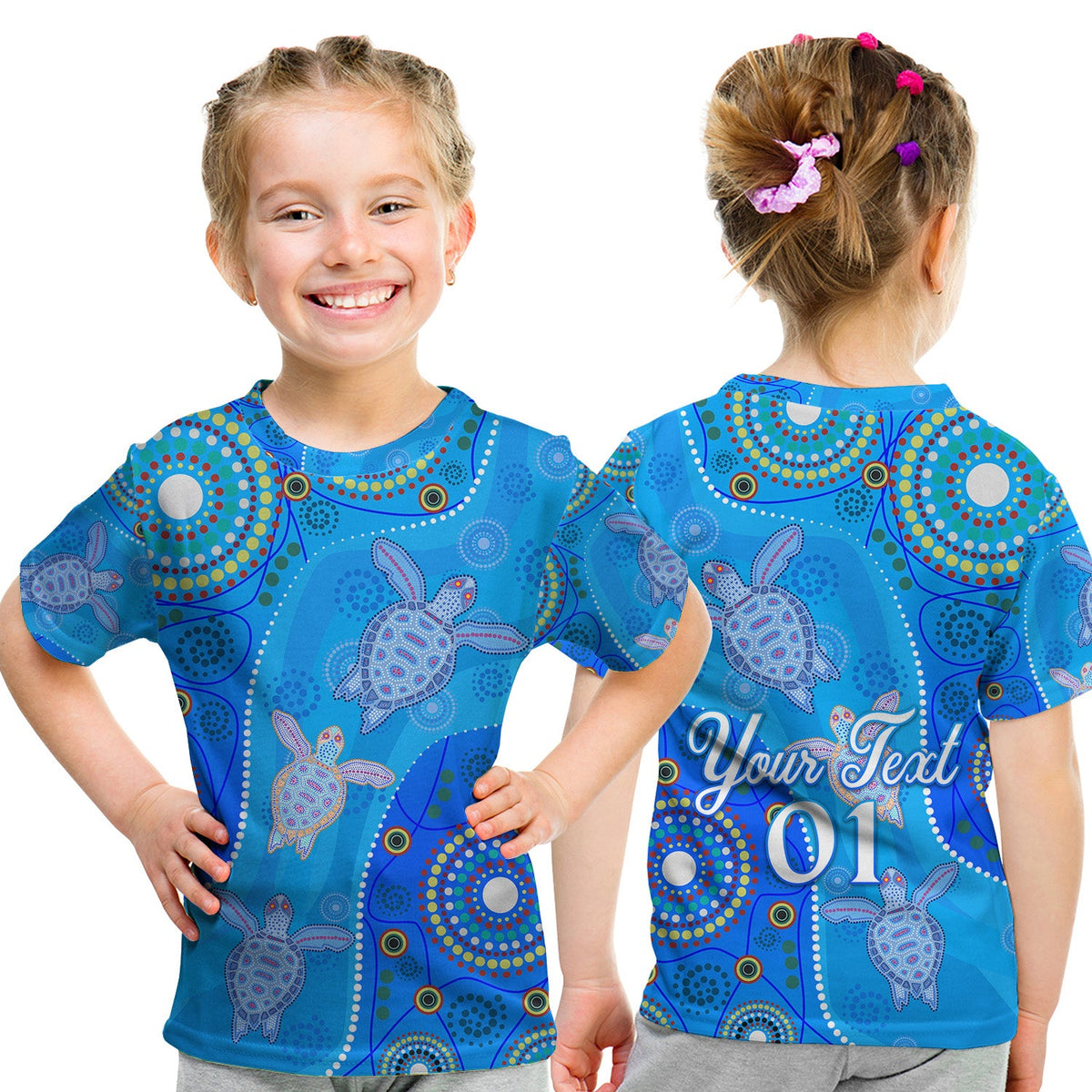 custom-personalised-aboriginal-art-turtle-t-shirt-kid-indigenous-simple-vibes