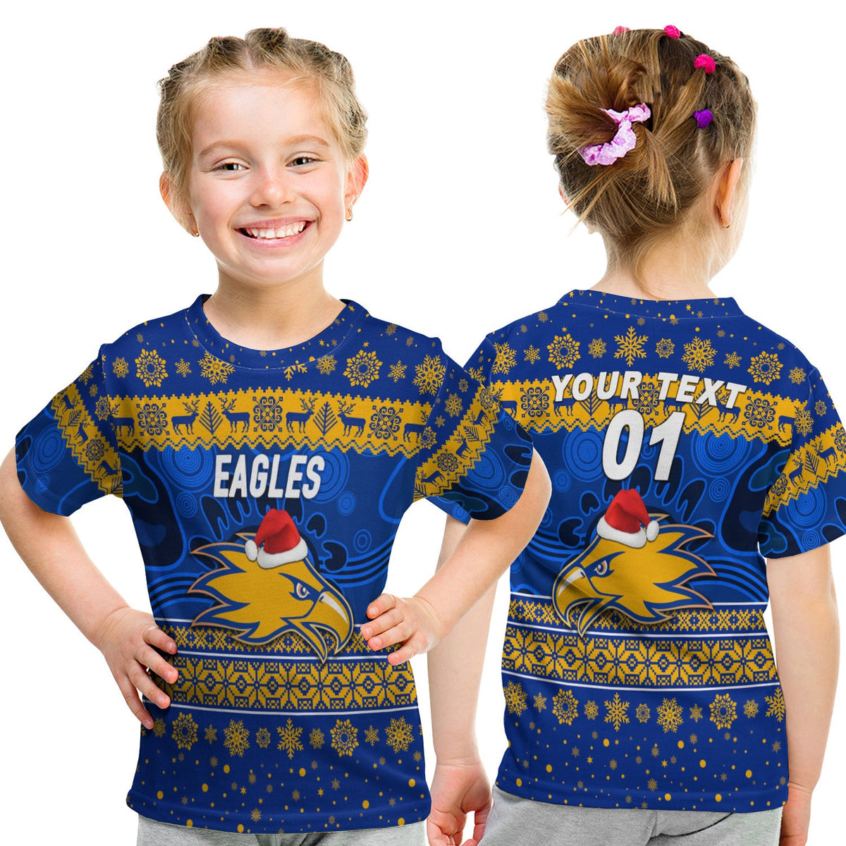 custom-personalised-west-coast-eagles-t-shirt-kid-christmas-simple-style-blue