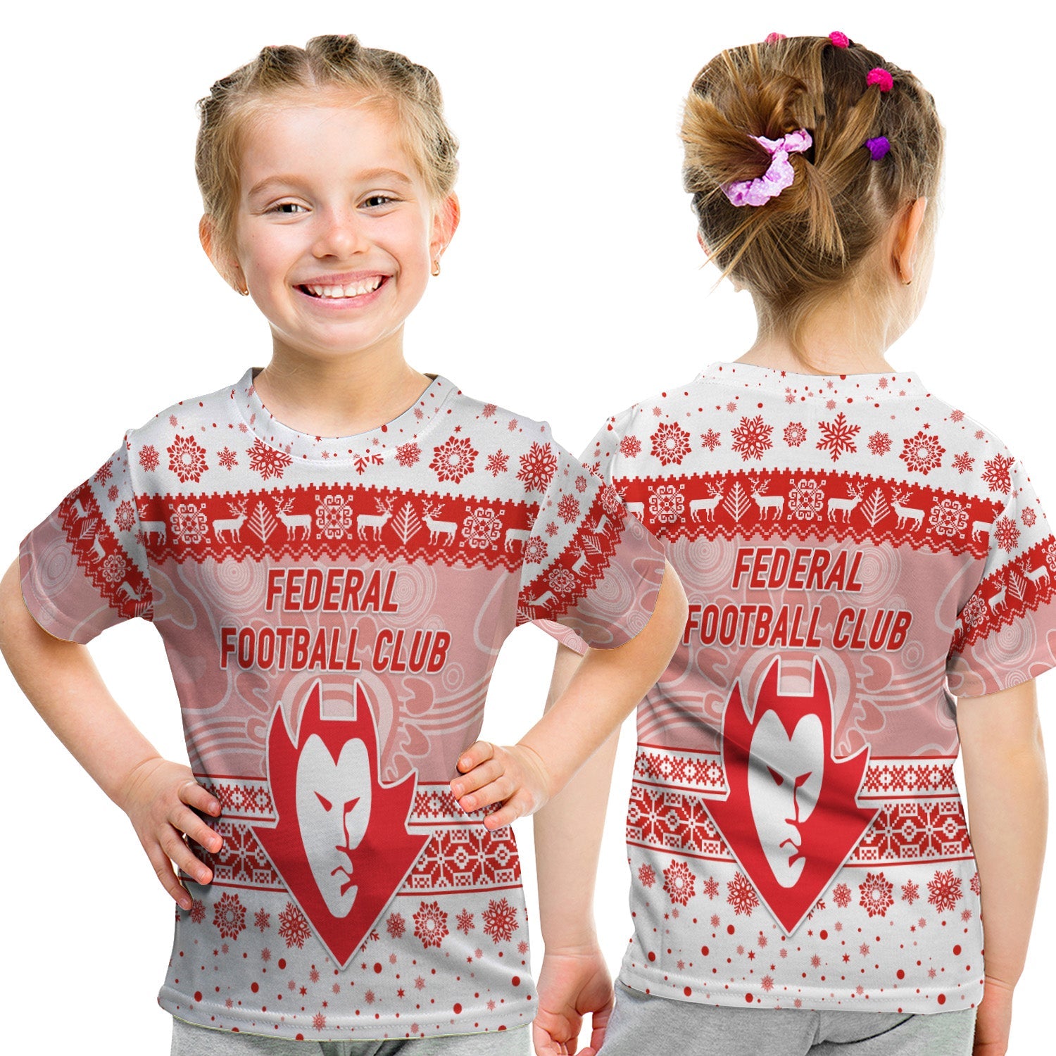 federal-football-club-t-shirt-kid-christmas-simple-style-white
