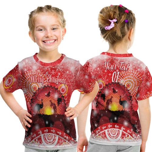 custom-personalised-australia-indigenous-flag-christmas-t-shirt-kid-original-style-red