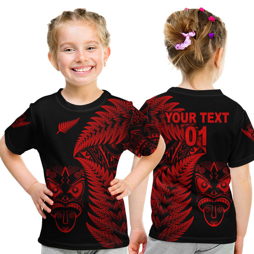 custom-personalised-new-zealand-haka-rugby-maori-t-shirt-kid-silver-fern-vibes-red