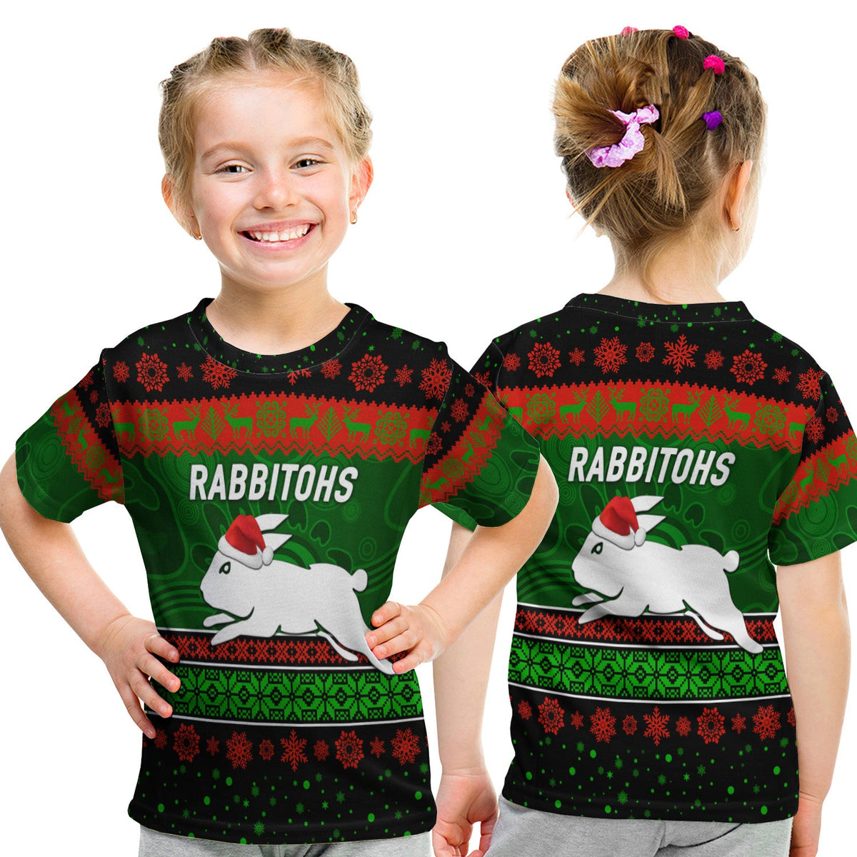 south-sydney-rabbitohs-t-shirt-kid-christmas-simple-style-black
