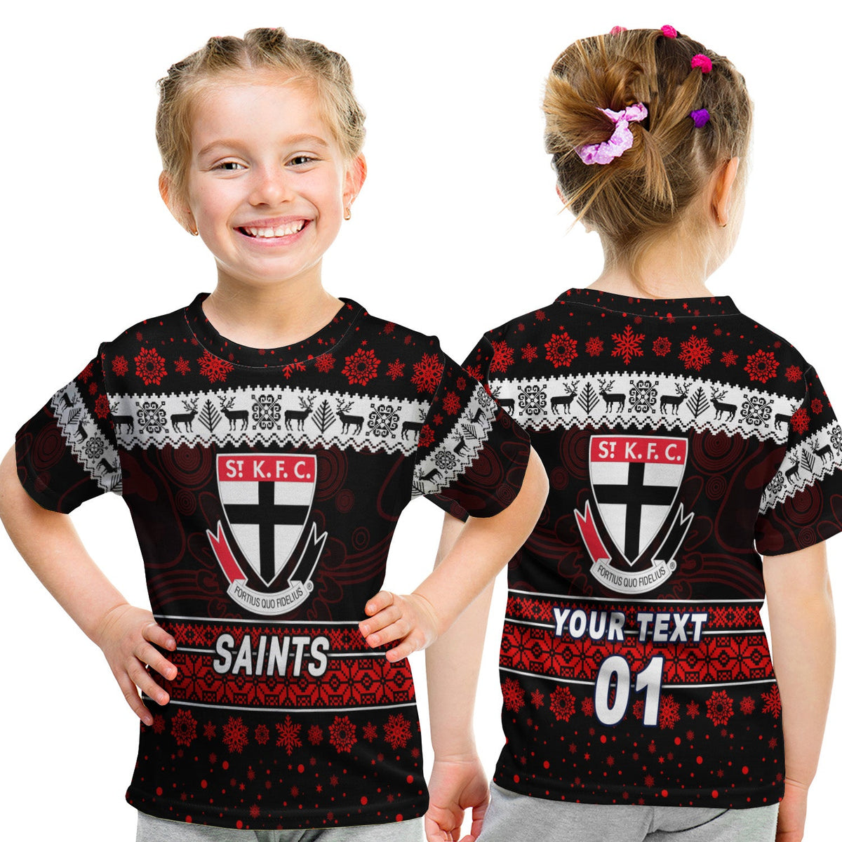 custom-personalised-st-kilda-saints-t-shirt-kid-christmas-simple-style